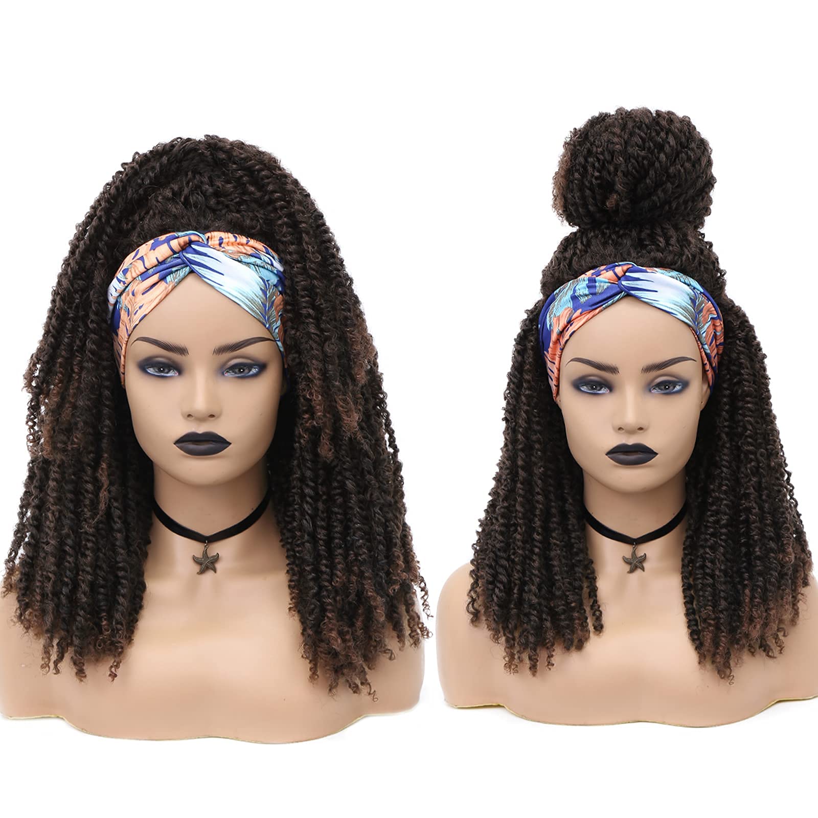 Stylish Faux Locs Headband Wig - Short Dreadlock & Passion Twist Synthetic Wig for Black Women (Mixed Brown) | Perfect for Daily Wear, Parties & Protective Hairstyles