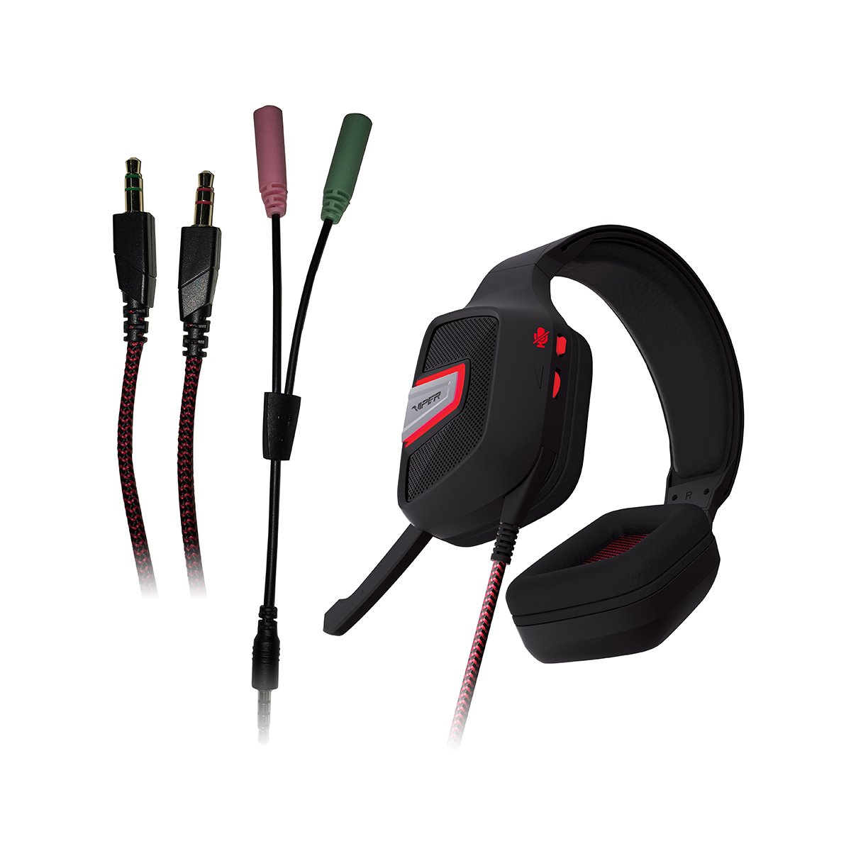 Patriot Viper V330 Gaming Headset for PC - Over Ear Noise Cancelling Headphones with Foldable Microphone - Perfect for Gaming, Streaming & Online Meetings