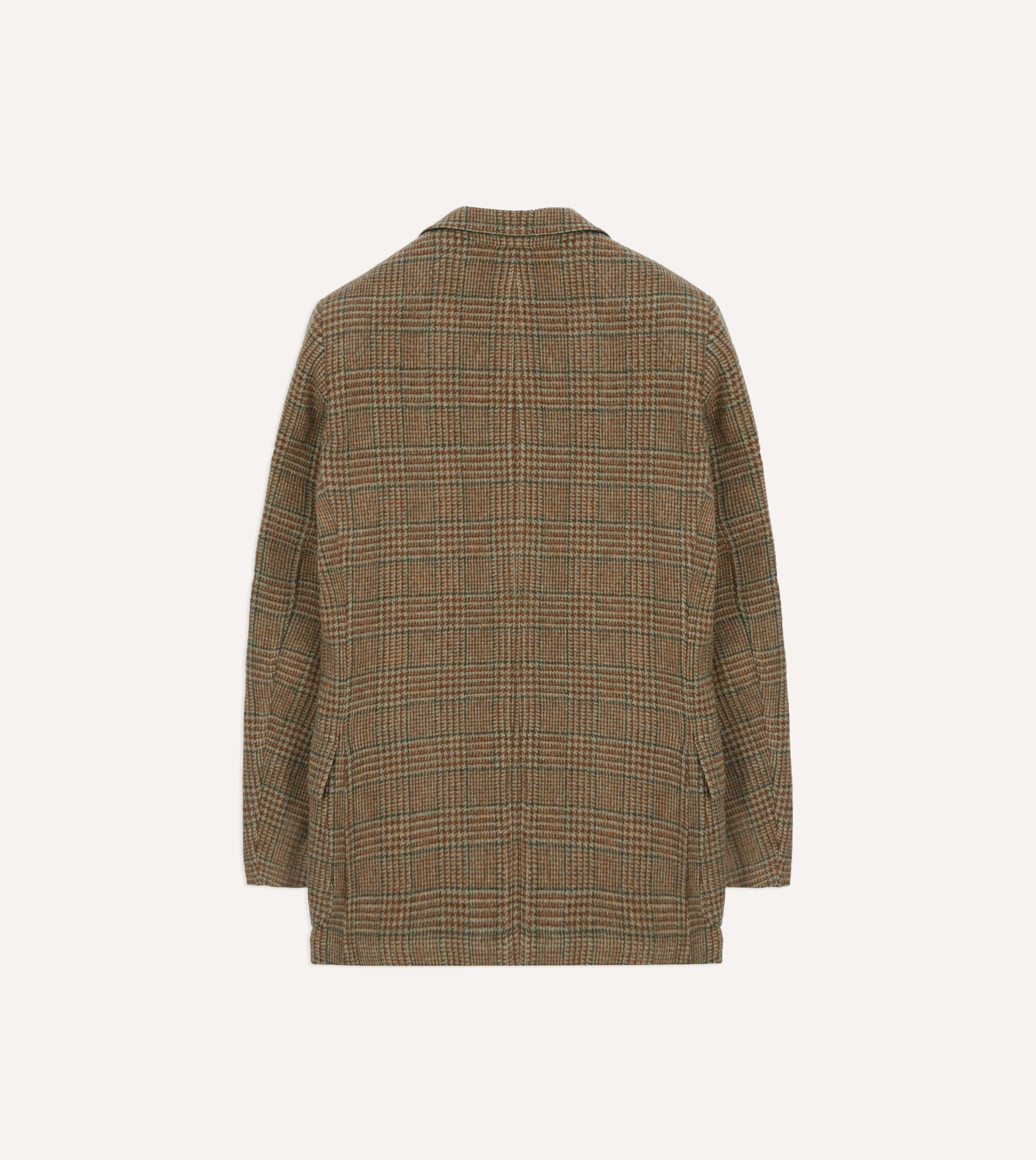 Brown Prince of Wales Check Shetland Tweed Blazer for Men - Classic Mk. VII Style for Business, Office & Formal Events