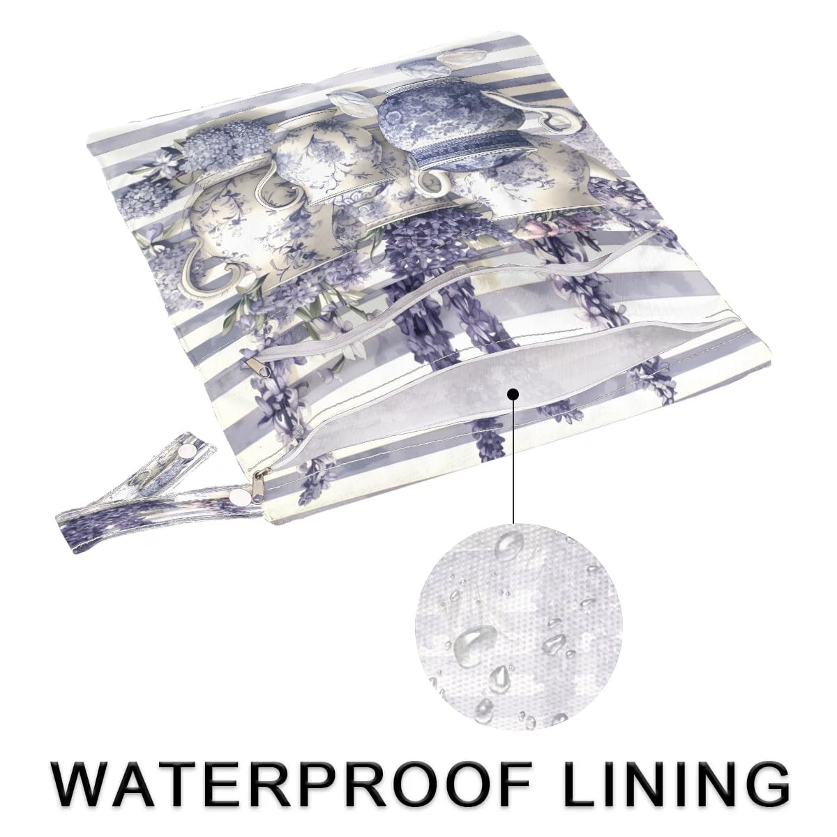 **2-Pack Lavender Waterproof Wet Dry Bags - Travel Laundry Storage for Swimsuits, Cloth Diapers & Gym Clothes - Ideal for Beach, Yoga, Pool & Gym Use**