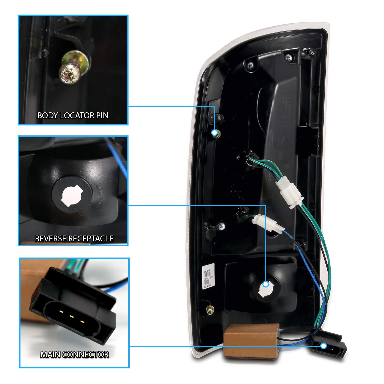 AmeriLite LED Tail Lights for 2007-2008 Dodge Ram 1500 & 2007-2009 Ram 2500/3500 Pickup Truck - Black Replacement Light Set (Pair) - Left & Right Side - Enhance Night Visibility & Safety