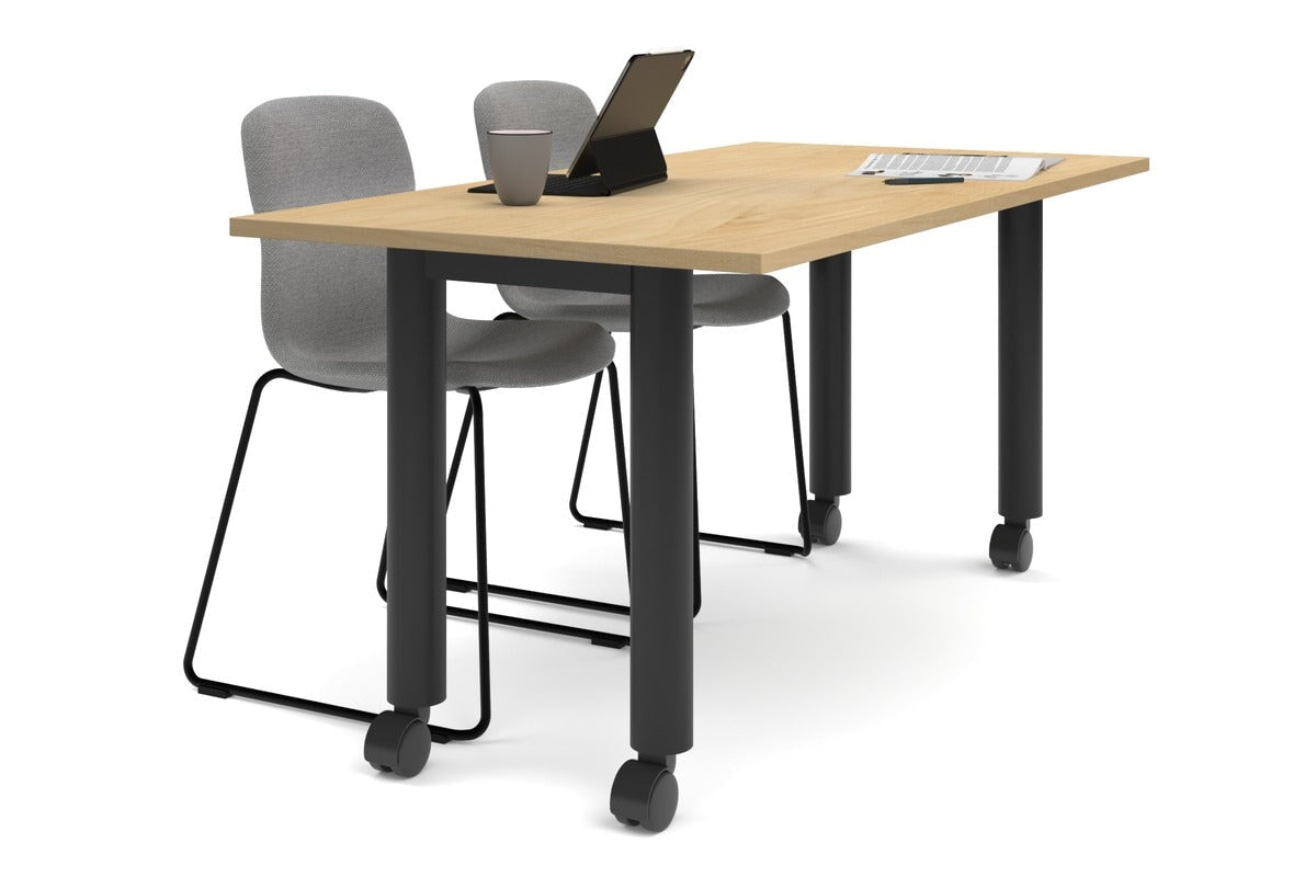 Quadro 80mm Cylinder Leg Mobile Table - 1600L x 800W Adjustable Height Workbench | Perfect for Office, Workshop, and Industrial Use