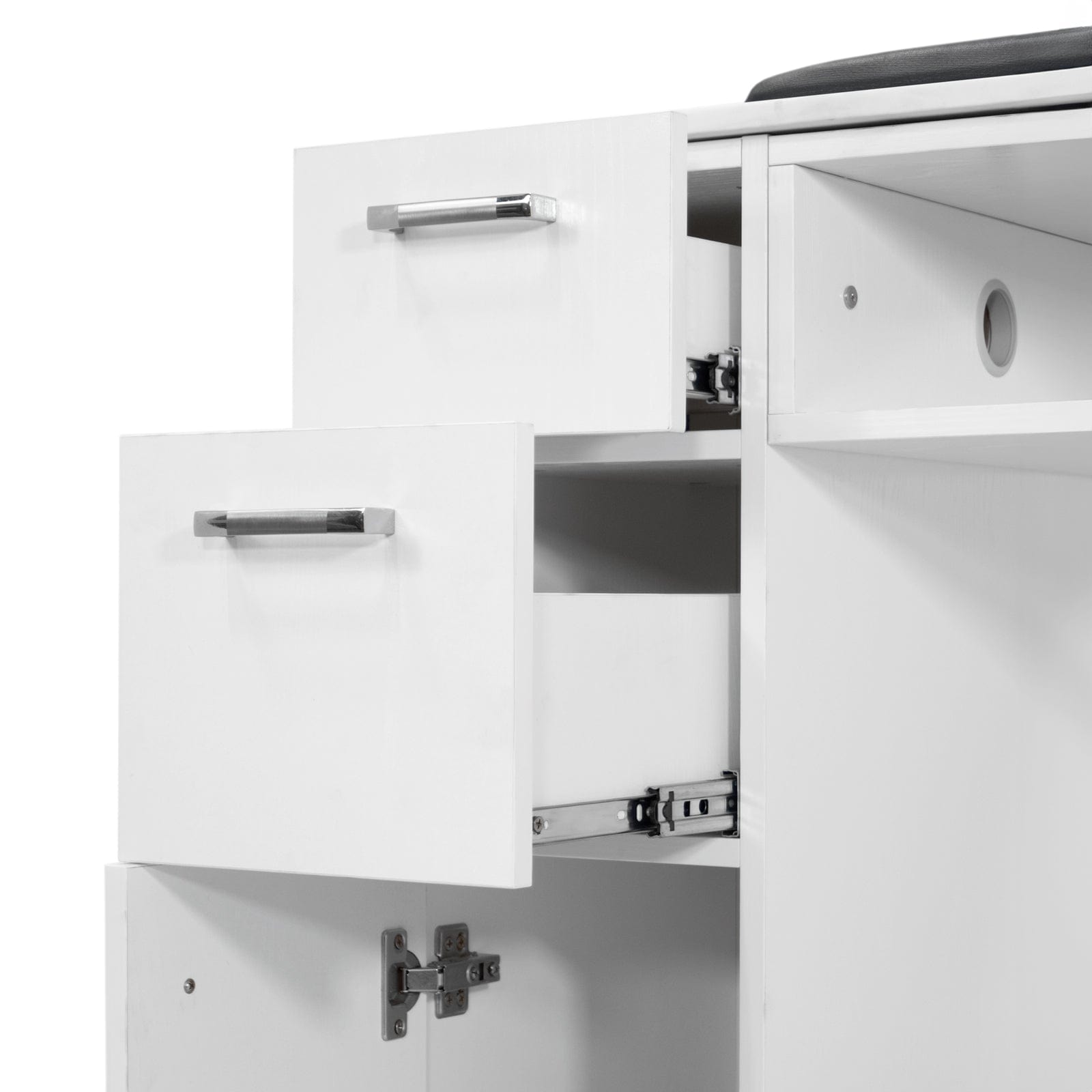 Drexel Tufted Double Manicure Table - Professional Salon Nail Station for Pedicures & Manicures - Perfect for Nail Salons, Spas & Home Use