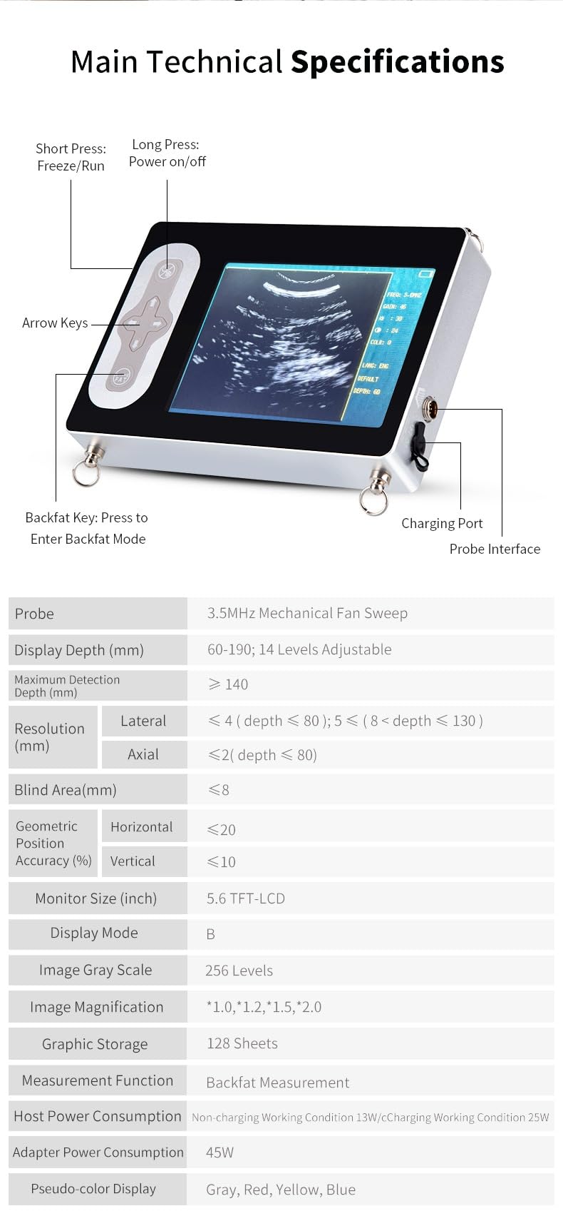 Portable Veterinary Ultrasound Scanner for Pigs, Sheep, and Livestock - Pregnancy Testing Machine for Farm Animals | Ideal for Veterinary Clinics, Farms, and Animal Breeding