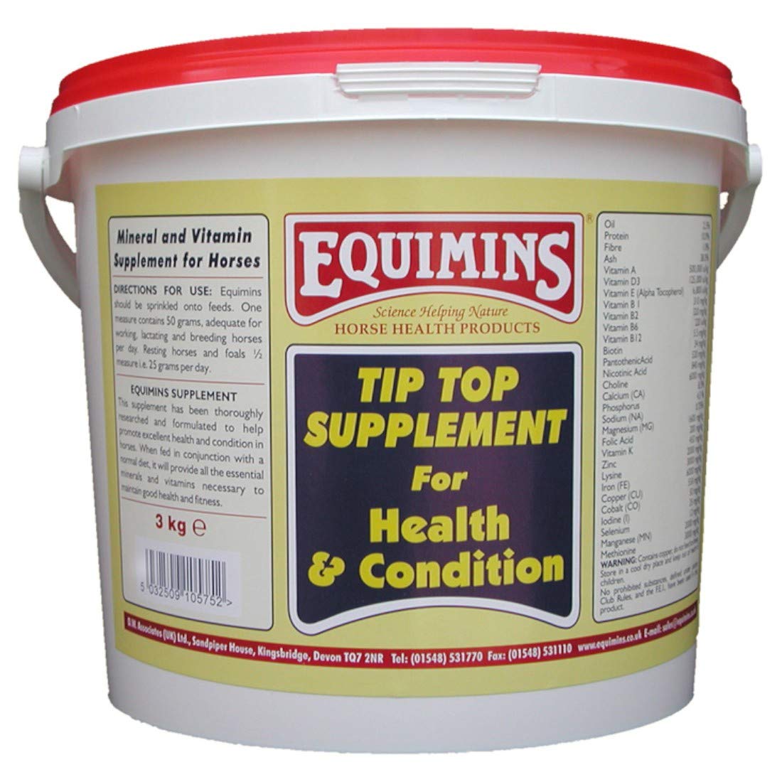 Premium Horse Supplement Powder - Tip Top Formula 3kg Tub for Joint Health & Muscle Recovery | Ideal for Performance Horses & Senior Equine Care