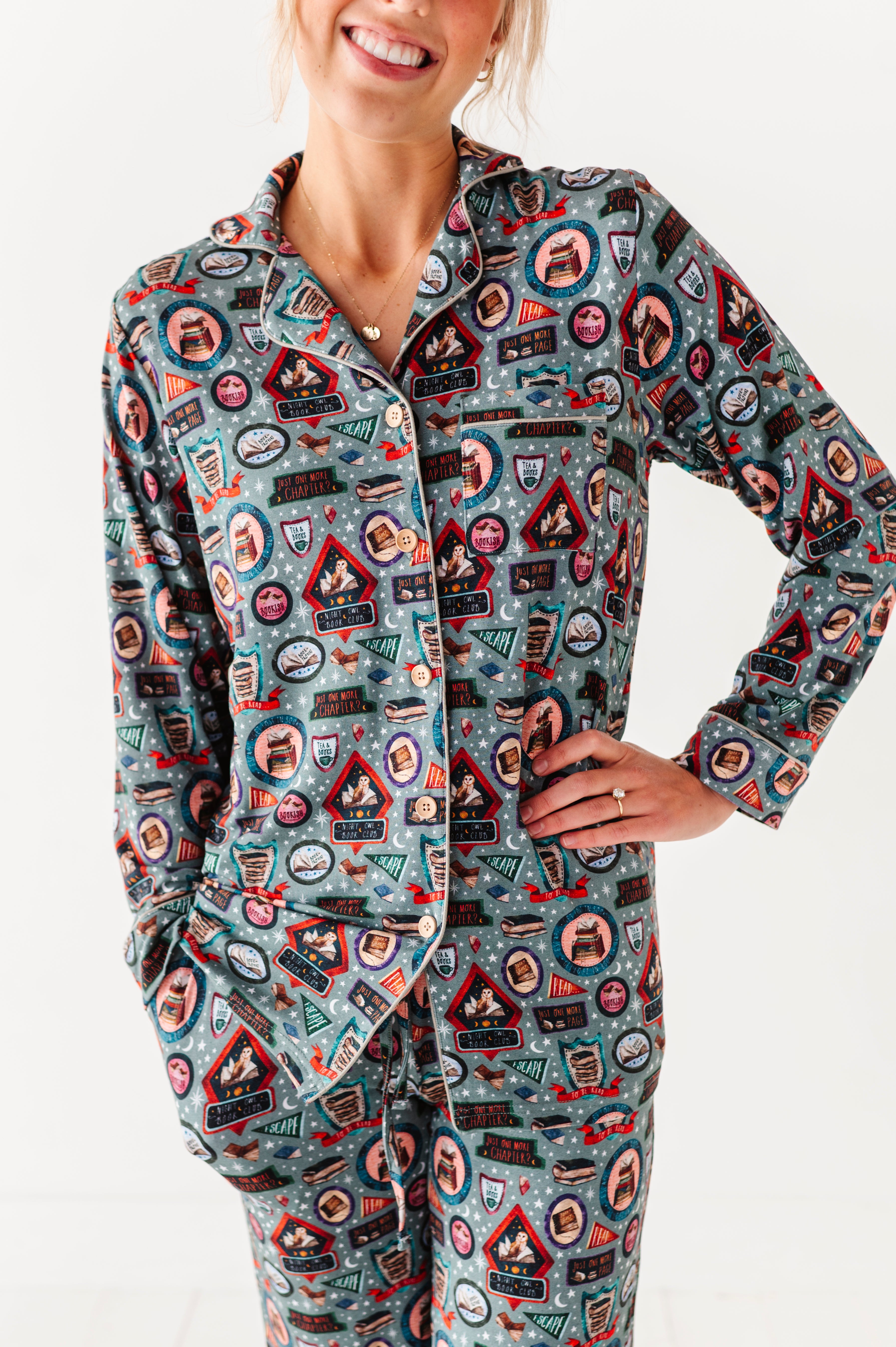 Cozy Women's Long Sleeve Pajama Set - Soft Sleepwear for Late Night Reading & Book Club | Perfect for Bedtime, Lounging & Relaxing at Home