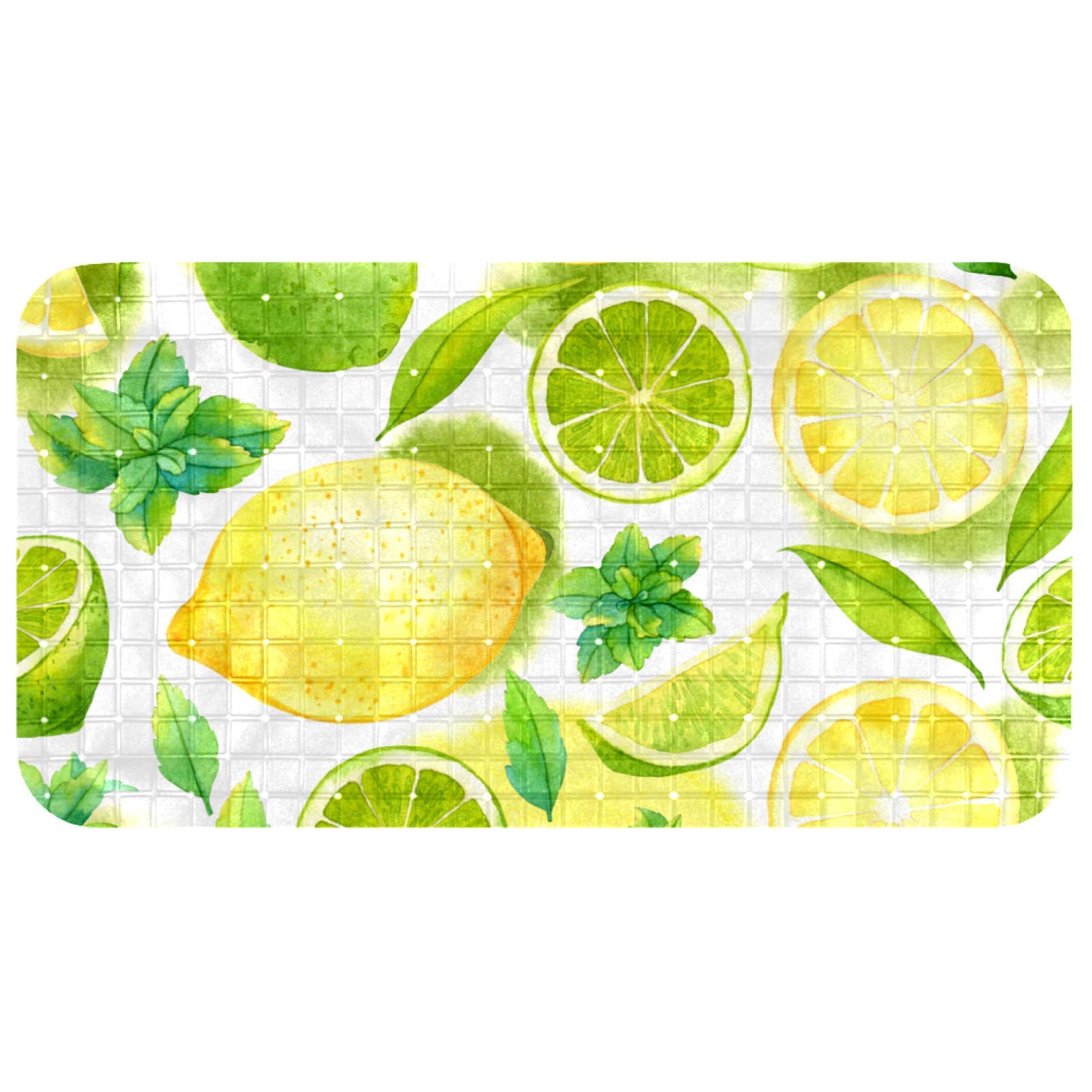 Non-Slip Bathtub Mat with Suction Cups - Lemon Fruit Design Shower Tub Mat for Adults & Baby - Safe Bathroom Floor Mat for Showers, Bathtubs, and Wet Areas