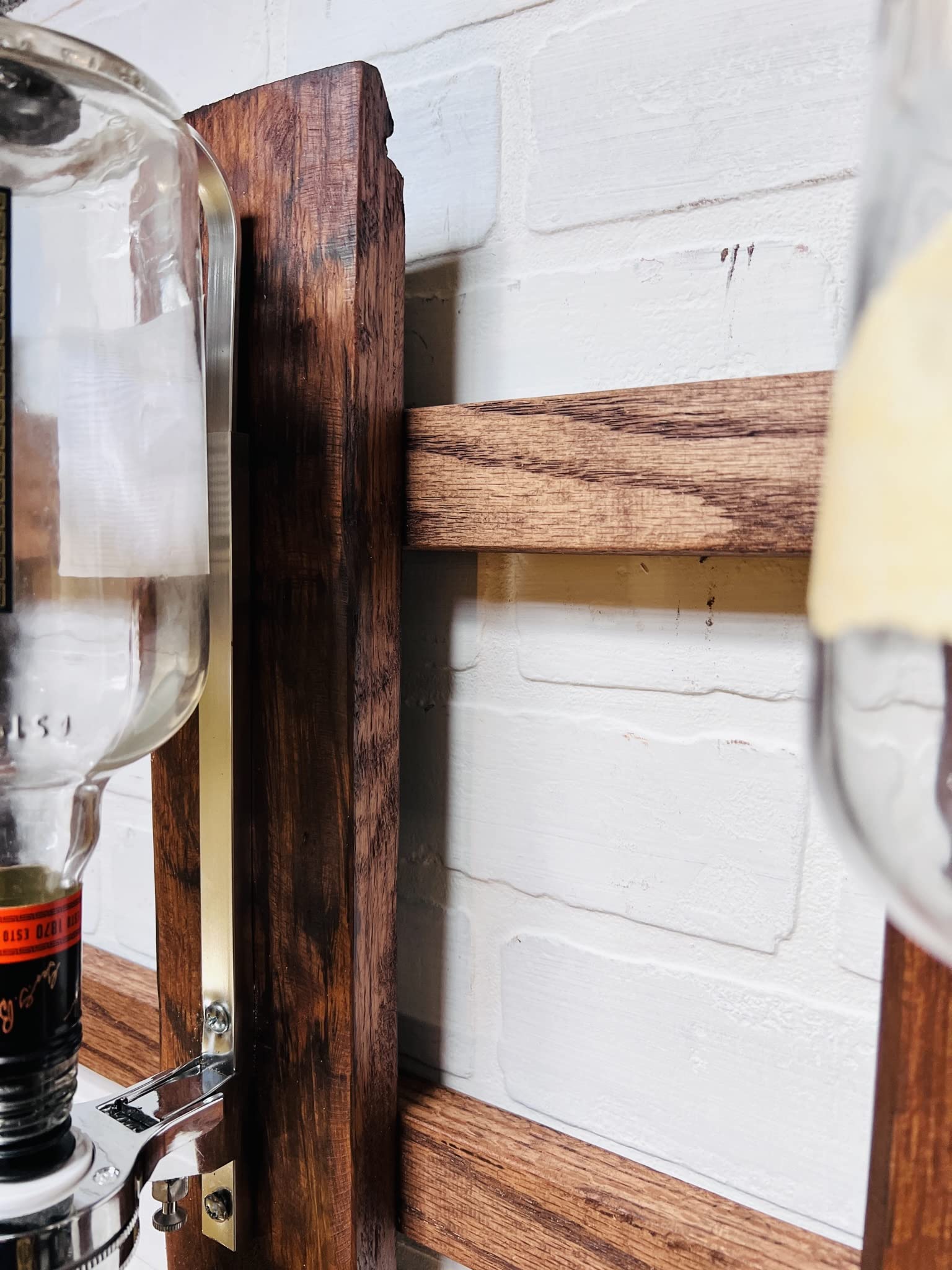 3-Piece Wall Mounted Liquor Dispenser Set - Premium Wooden Wall Shelf for Home Bars, Whiskey & Wine Bottle Dispenser - Perfect for Parties, Entertaining & Home Decor (3 Dispensers)