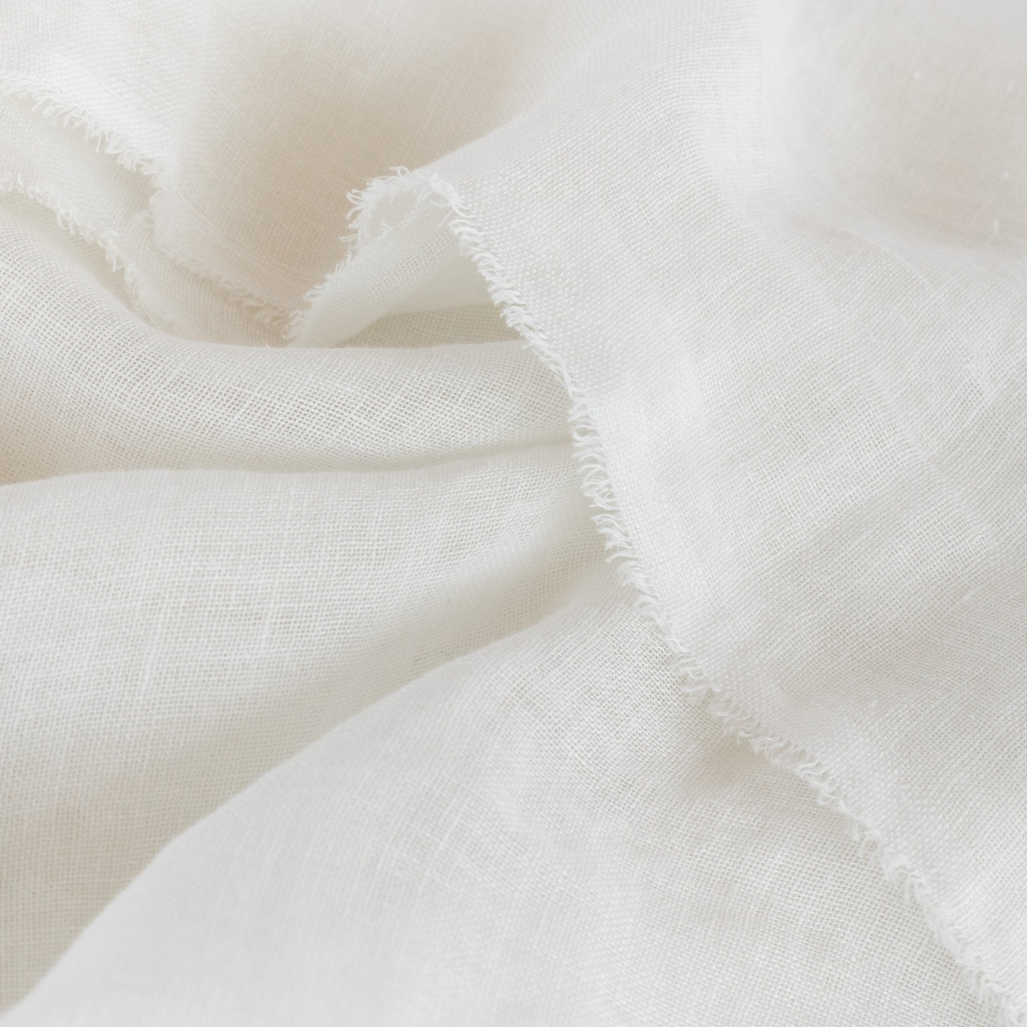 REMNANT Andre Sheer Linen Fabric - Marble Cream 36