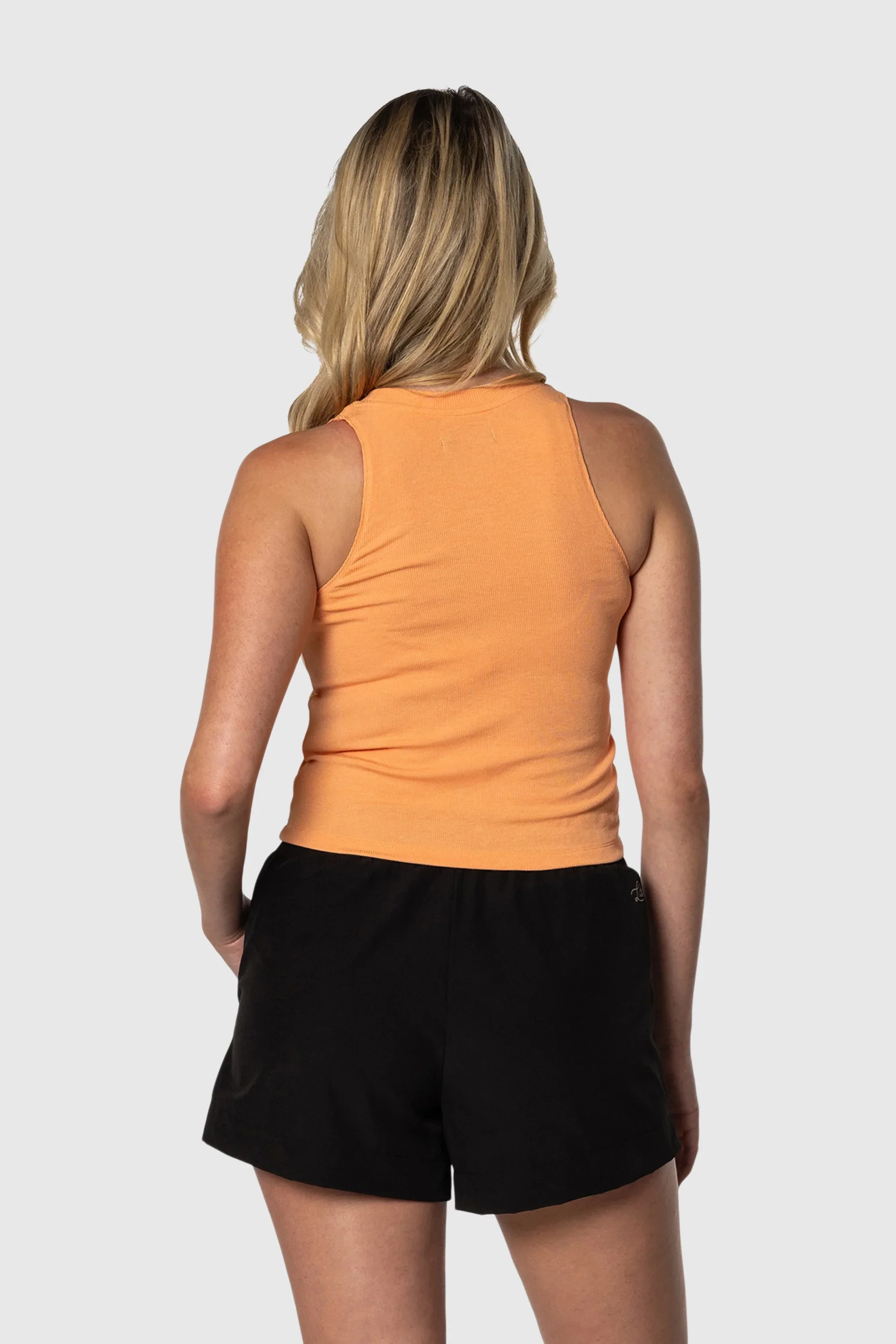 Ribbed Tank Top for Women - Soft Apricot Color, Stretchy & Comfortable - Perfect for Casual Wear, Gym, and Summer Outfits