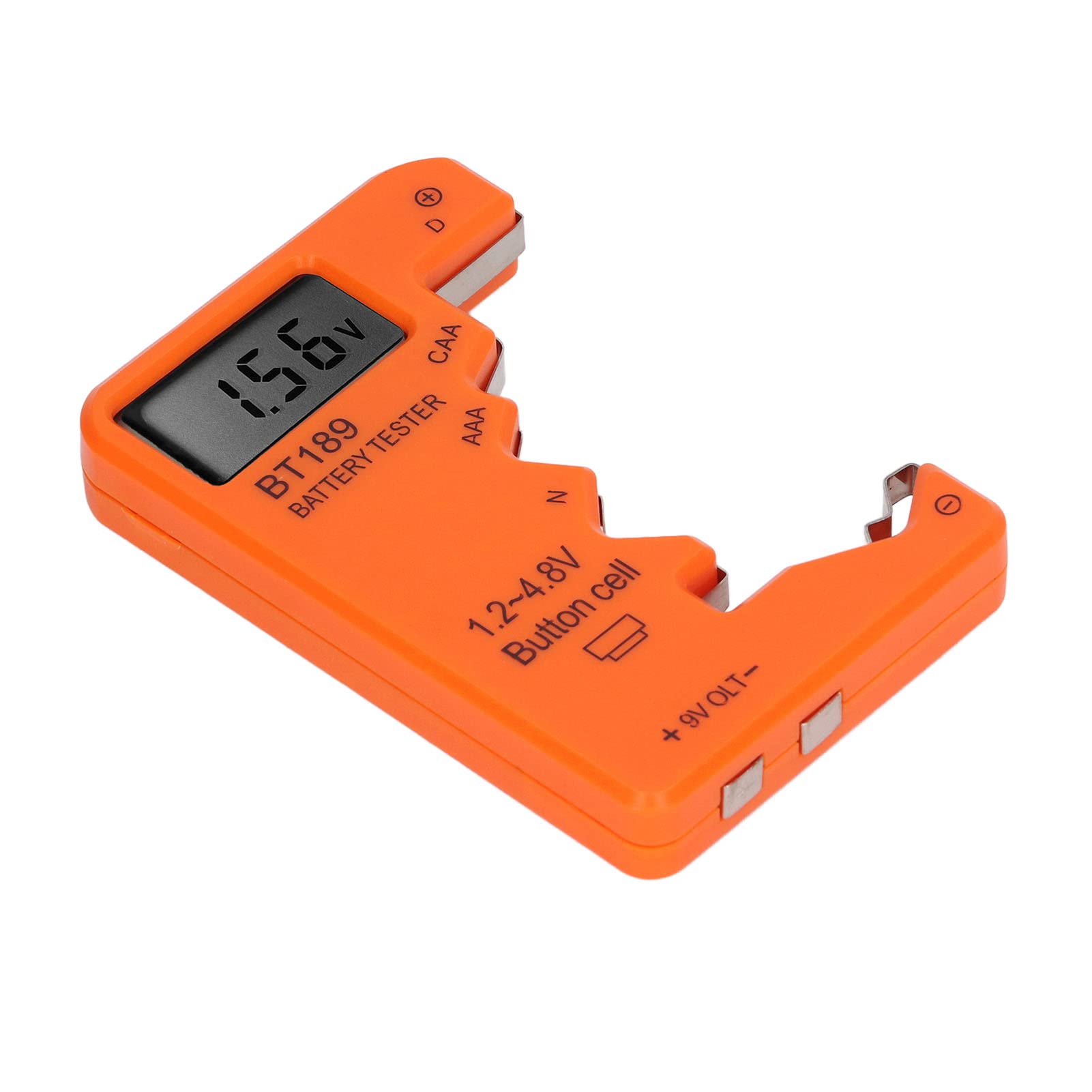 Universal LCD Battery Tester for AA AAA 6F22 9V 1.5V - Household Battery Checker for Small Electrical Devices (Orange) | Perfect for Home, Office, and Emergency Kits