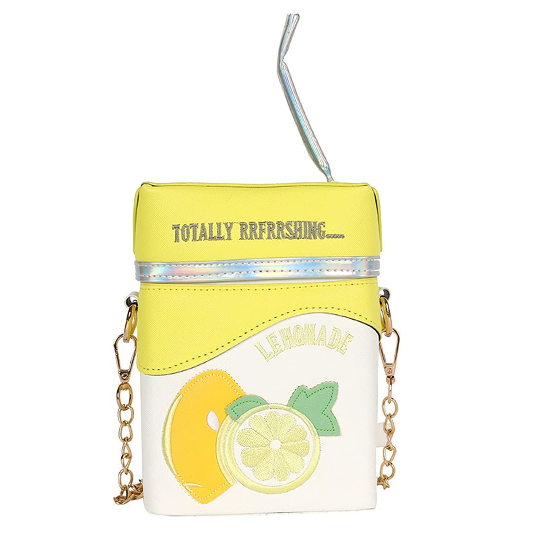Strawberry Milk Box Shoulder Bag for Women - PU Leather Crossbody Purse with Chain Strap - Cute Kawaii Handbag for School, Shopping & Daily Use