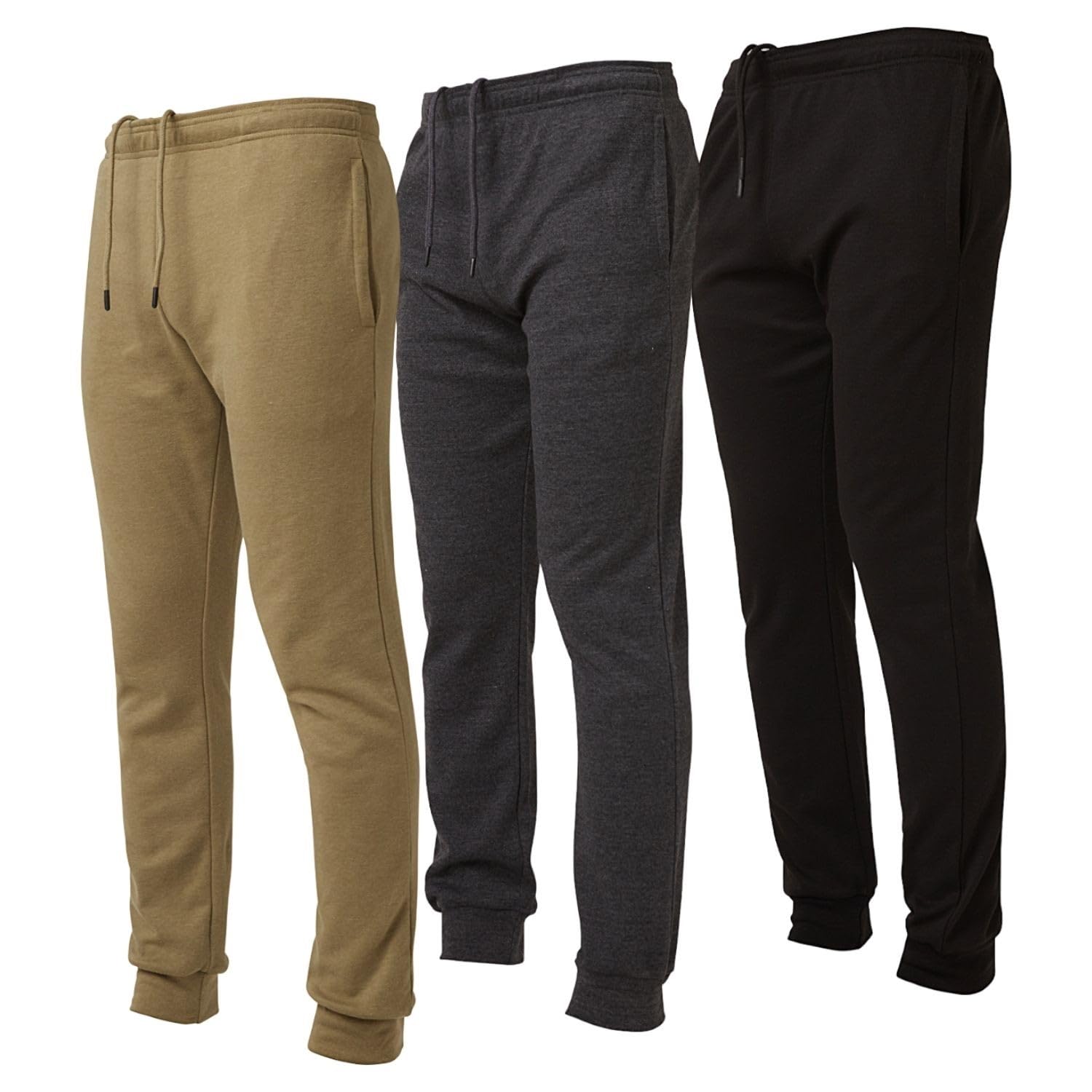 Ultra Performance 3 Pack Men's Lightweight Joggers - Casual Lounge Sweatpants with Pockets (SM-4XL) | Gym, Running, Travel & Home Comfort