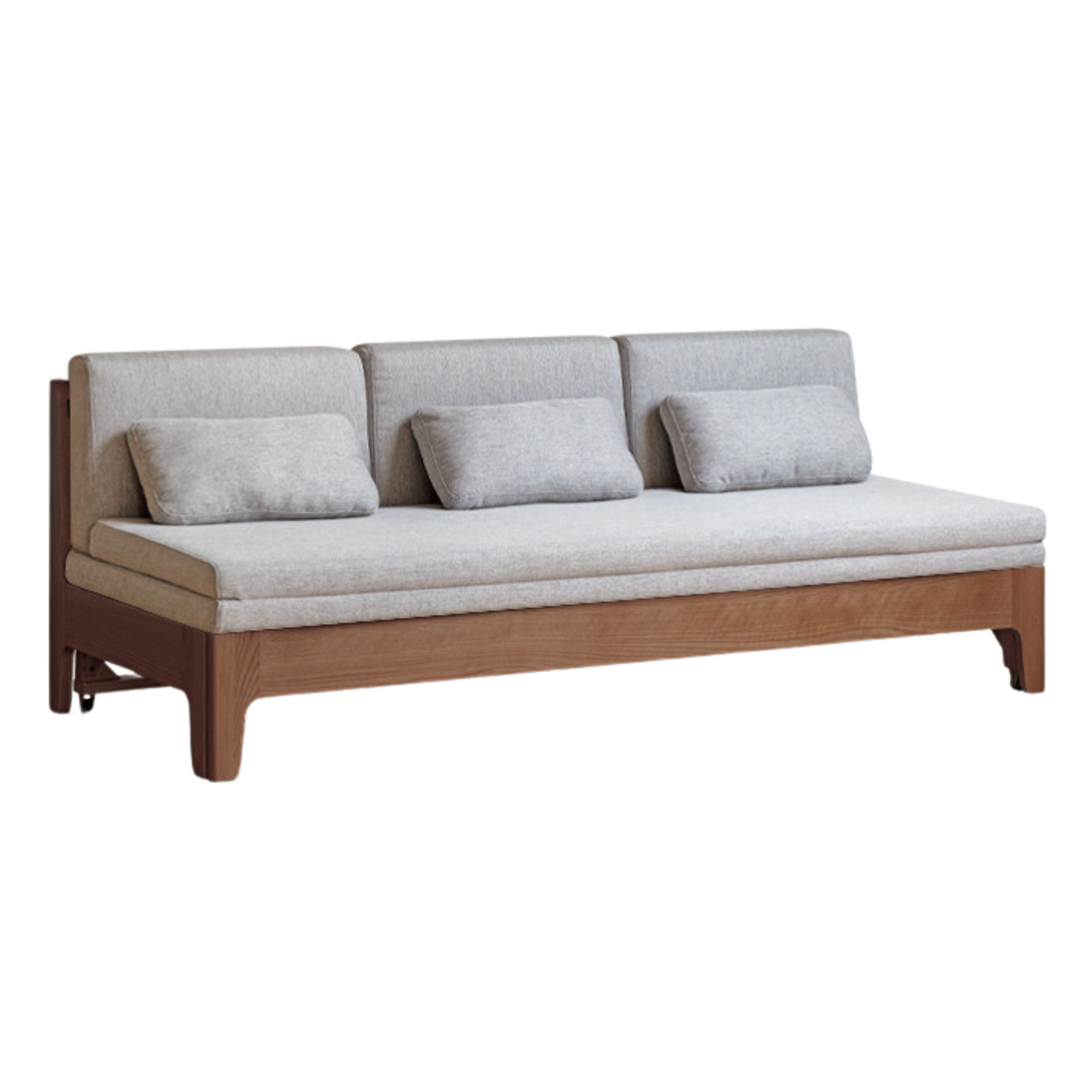 76.8x(30-54)x29.1 inch / 195х76.5-137.4х74 cm / Walnut sofa bed - matte gray (coconut palm mat)