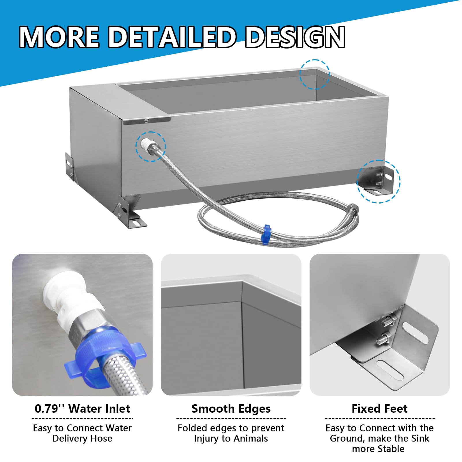 **Automatic Self-Filling Livestock Water Trough – Large Capacity Metal Water Bowl with Float Valve for Dogs, Horses, Goats, Pigs, Cows & Deer – Ideal for Farms, Ranches, and Pet Hydration**