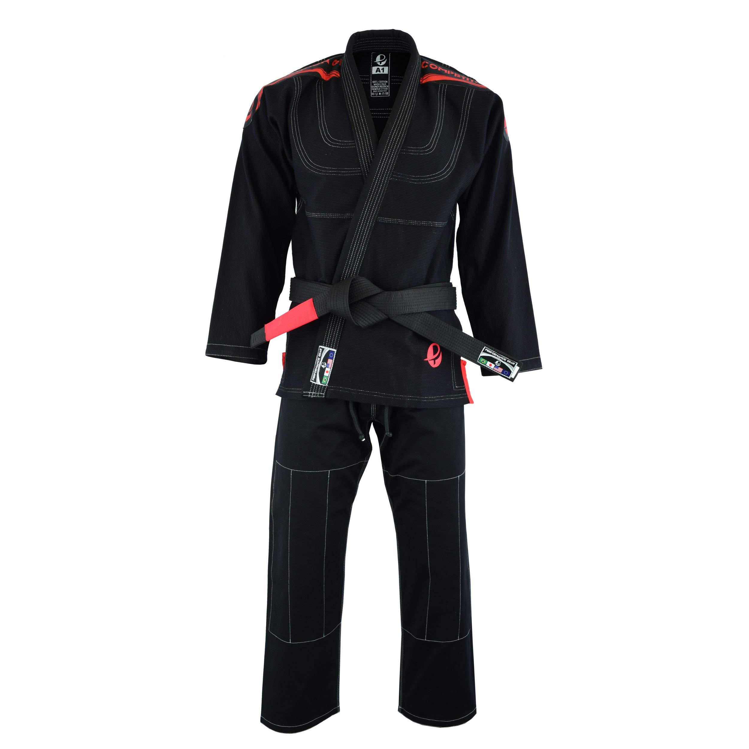 Premium Competition Brazilian Jiu-Jitsu Kimono Gi - Unisex Uniform for Kids & Adults (Black, A-4 Size) - Perfect for BJJ Training, Tournaments and Martial Arts Practice