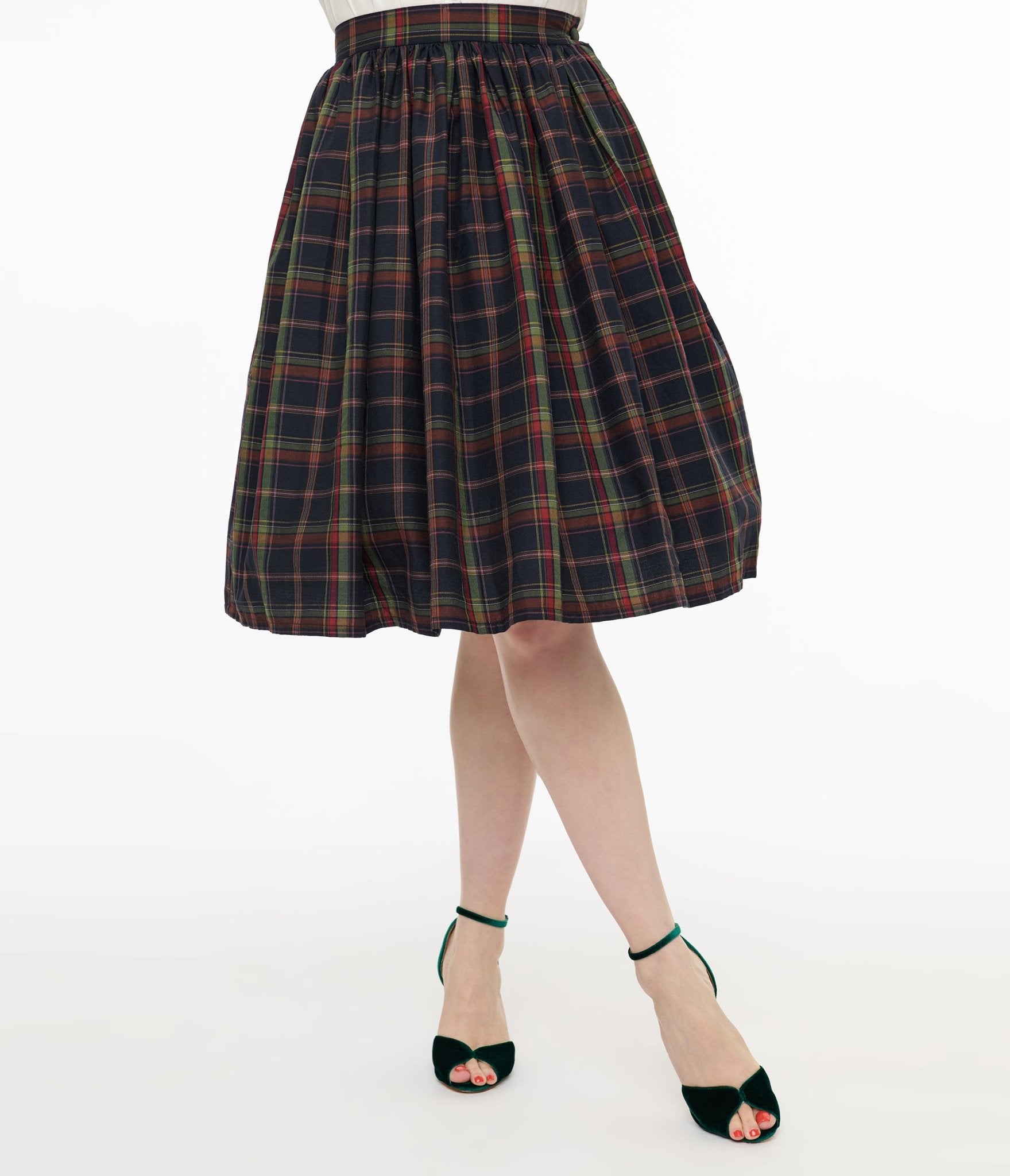 Vintage 1950s Black Plaid Swing Skirt - Retro A-Line Rockabilly Skirt for Women | Perfect for Swing Dancing, Pinup Outfits & 50s Themed Parties