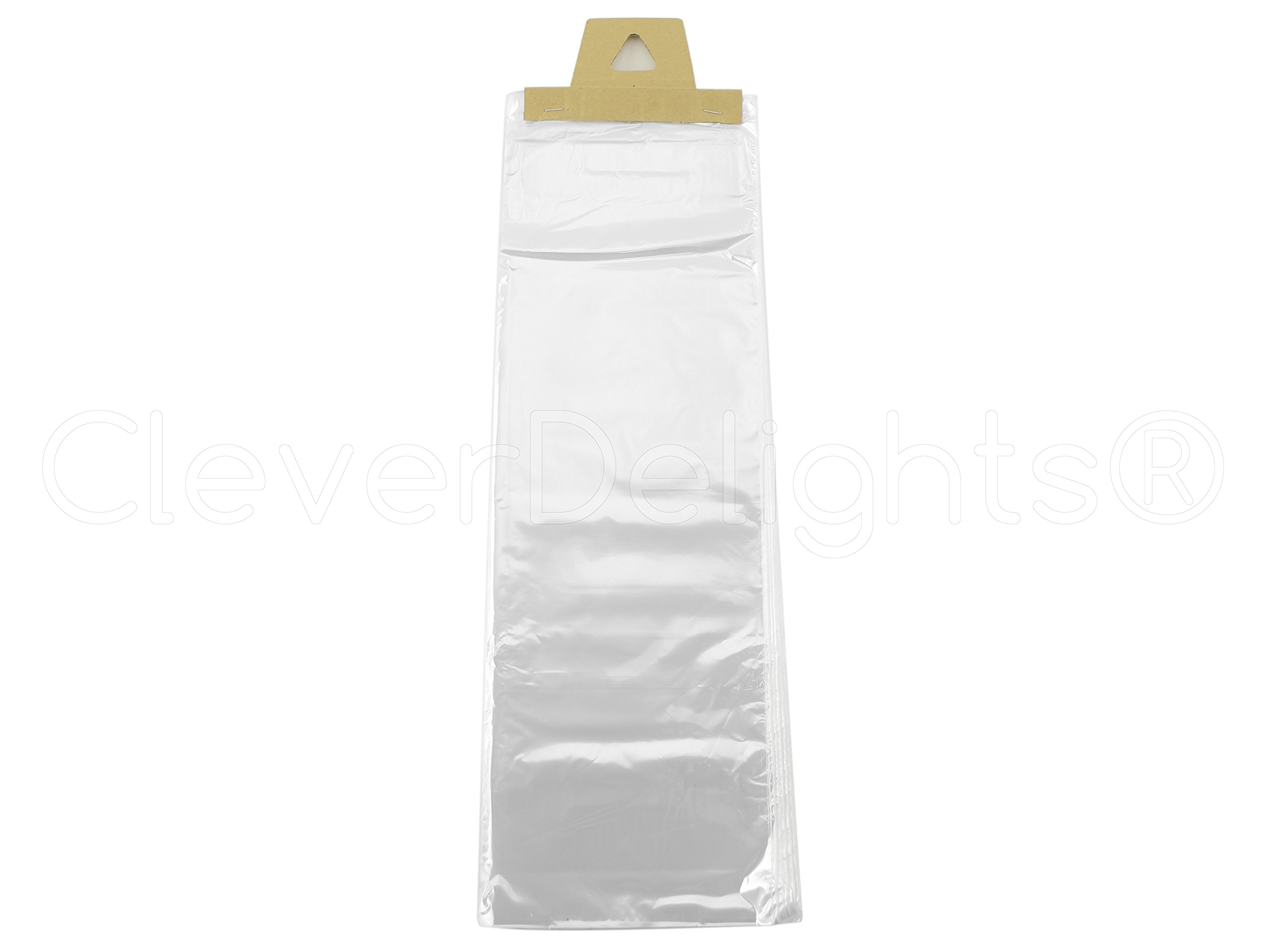 CleverDelights Clear Flat Plastic Newspaper Bags - 7.5