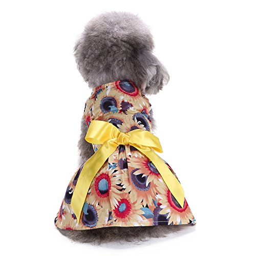 Polka Dot Dog Skirt - Summer Watermelon Pet Clothes for Small Medium Large Dogs - Cute Puppy Outfit for Parties, Photos & Daily Wear - XZD224 Yellow