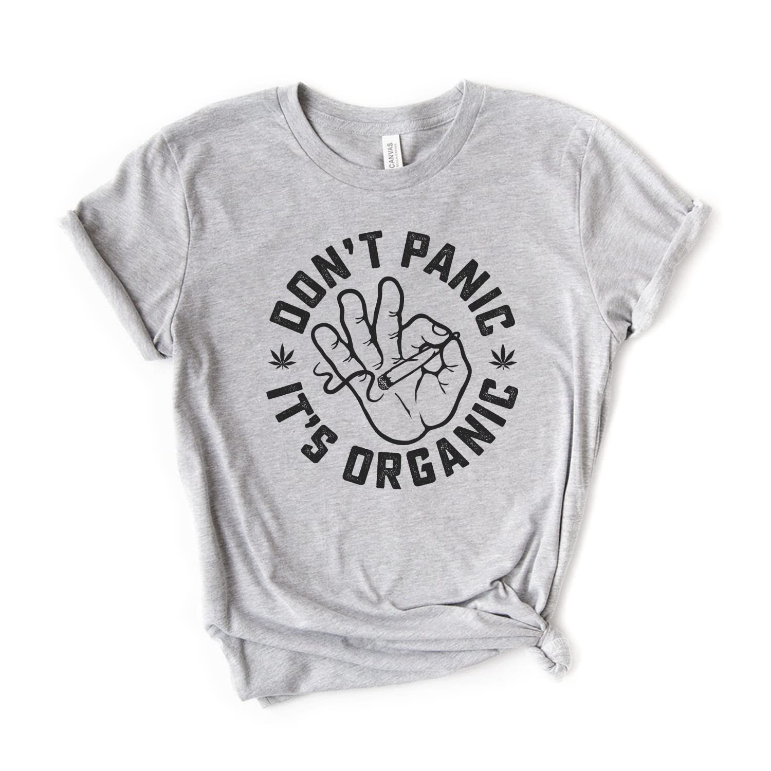 Organic Cannabis T-Shirt - Don’t Panic It’s Organic Weed Shirt - 420 Friendly Unisex Softstyle Tee - Perfect for Festivals, Concerts & Casual Wear