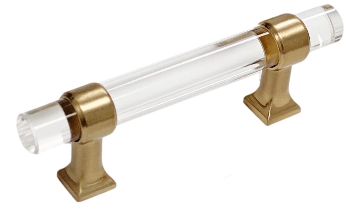 Lucite Champagne Bronze Drawer Pulls - Elegant Cabinet Handles for Kitchen, Bathroom & Furniture (Set of 10) - Perfect for Modern Home Decor & DIY Renovation Projects