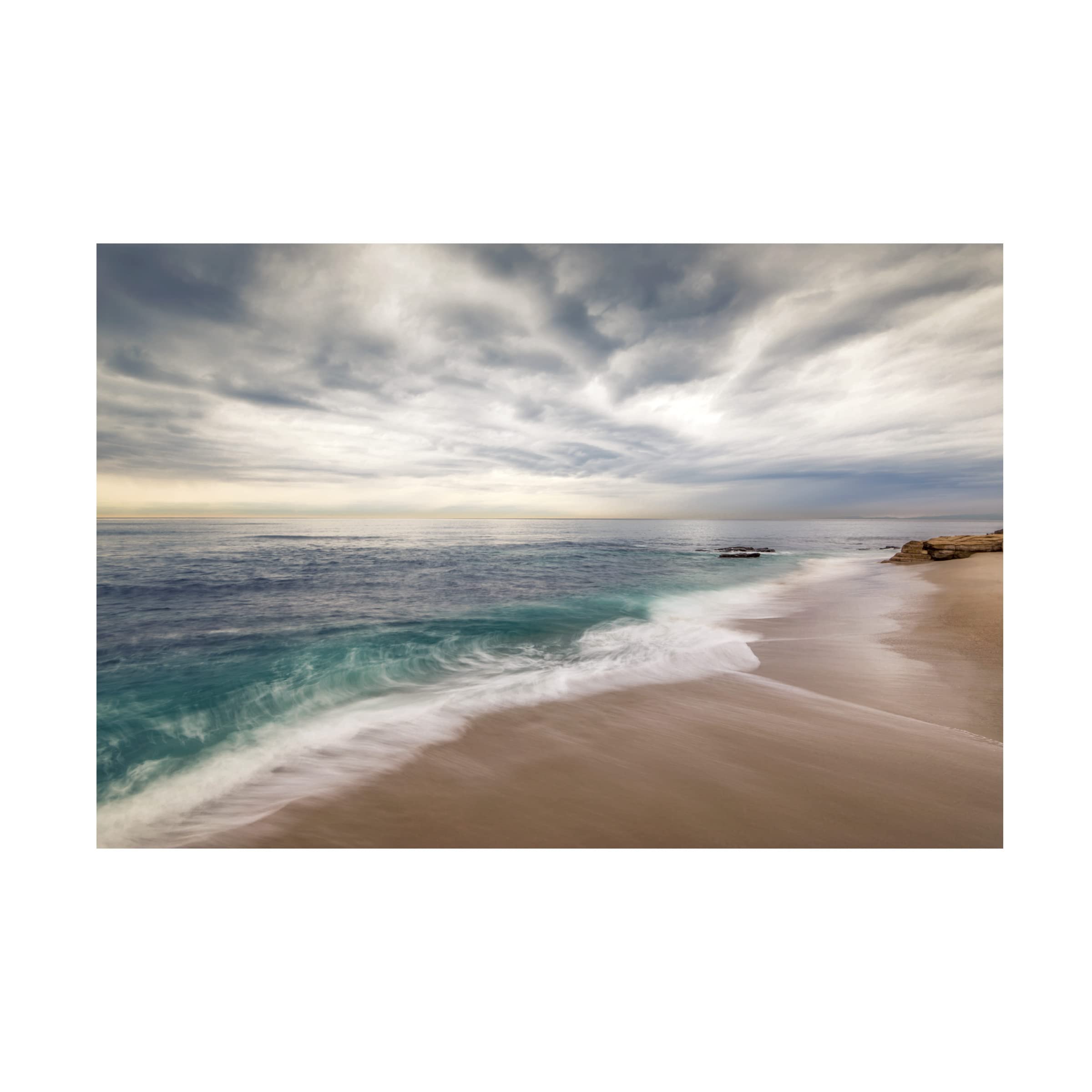 Joseph S Giacalone 'A Casa Beach Winter 2' Canvas Wall Art Print - 30x47 Inches - Coastal Winter Decor for Living Room, Bedroom & Office