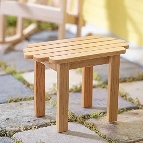 Miniature Oak Adirondack Table - Handcrafted Dollhouse Furniture for DIY Miniature Scenes, Fairy Gardens & Model Displays