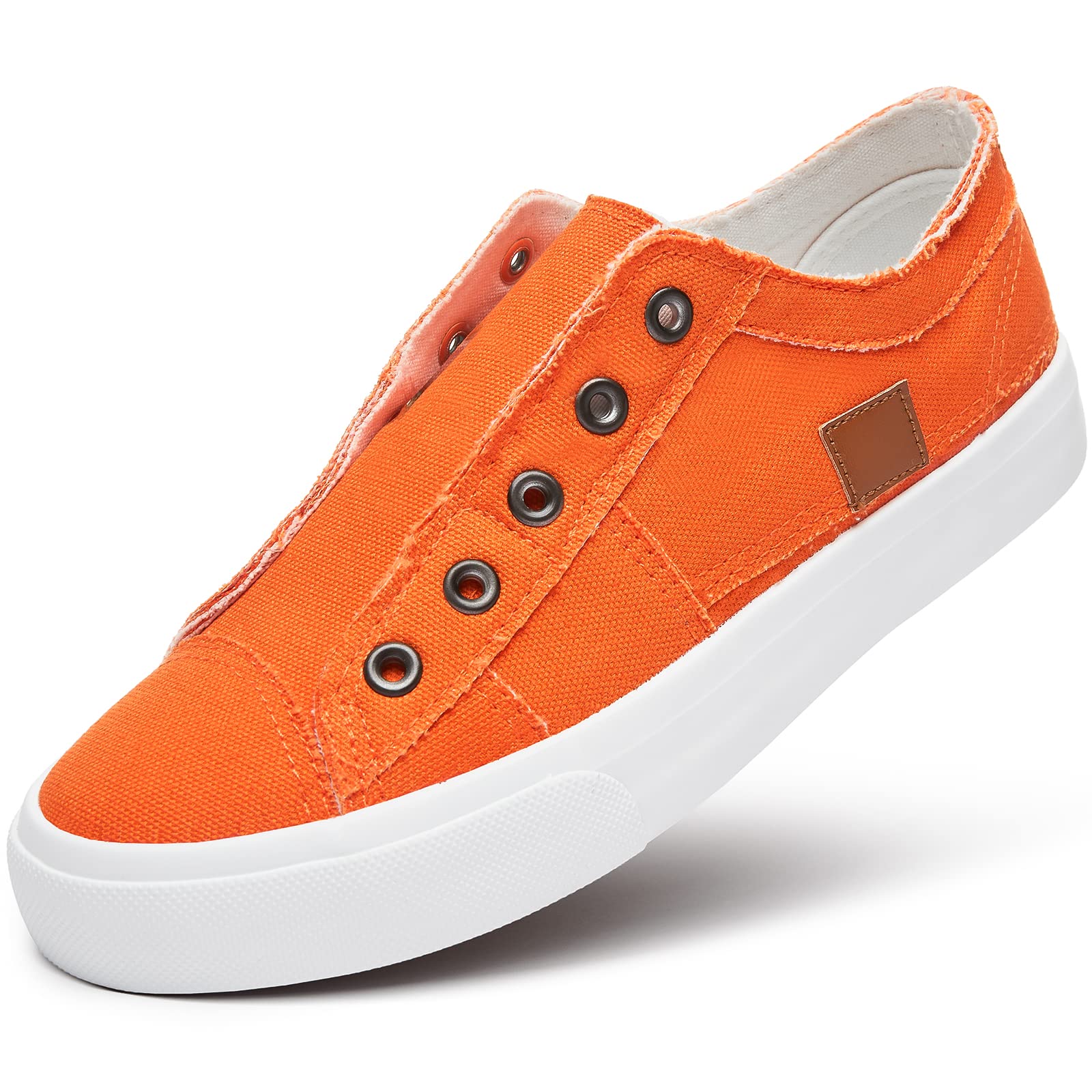 Women's Slip-On Non-Slip Canvas Sneakers - Comfortable Low Top Casual Shoes for Walking, Travel & Everyday Wear