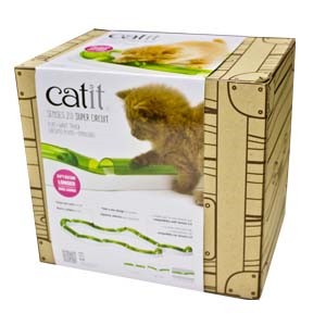 Catit Senses 2.0 Super Circuit Cat Toy - Interactive Play Track for Indoor Cats with 3 Balls & LED Light - Fun Exercise & Mental Stimulation for Kittens & Adult Cats (Perfect for Small Spaces & Playtime)