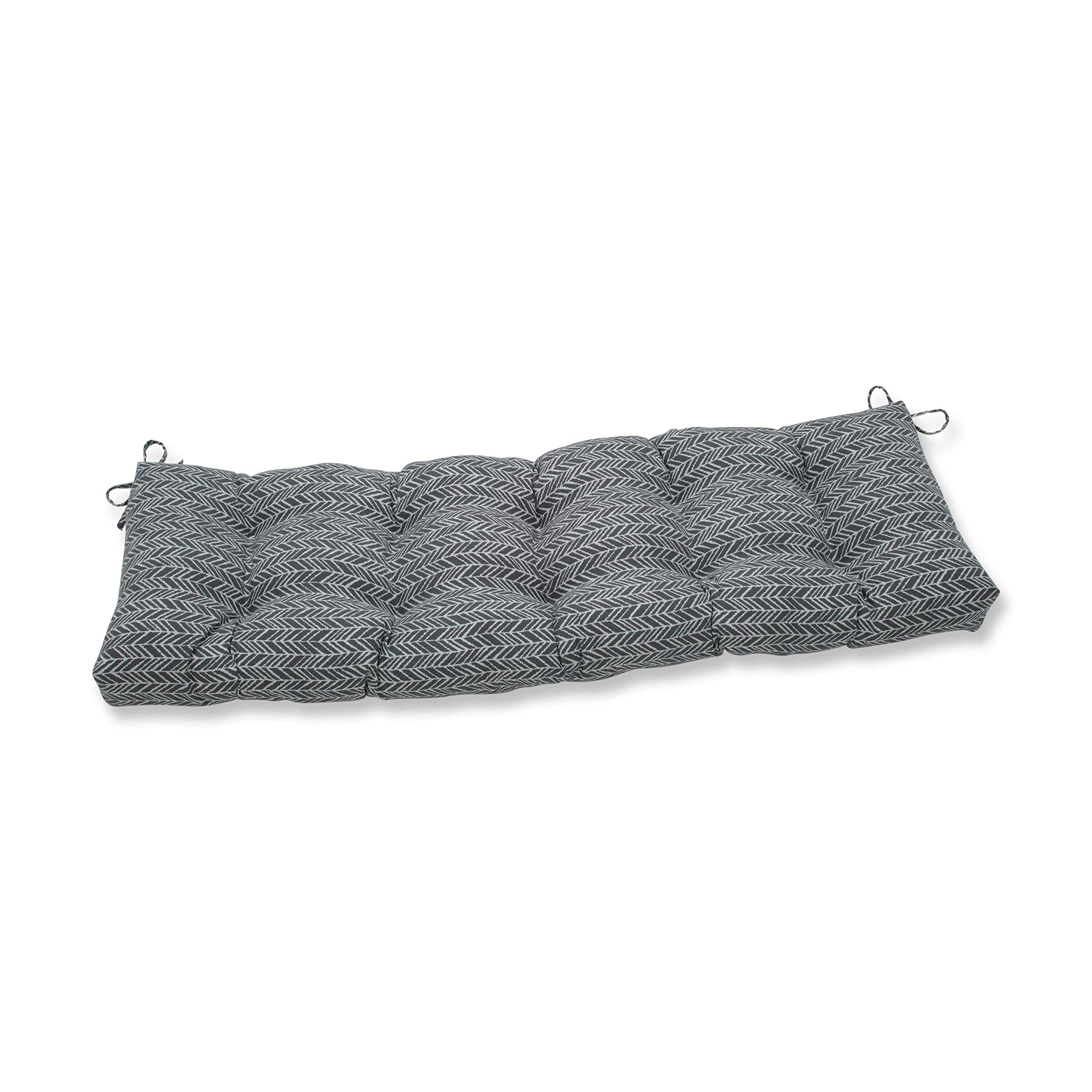 Premium Outdoor/Indoor Herringbone Slate Seat Cushion - Waterproof & UV Resistant Patio Furniture Cushion (1-Pack, Gray) - Perfect for Deck Chairs, Porch Swings & Garden Benches