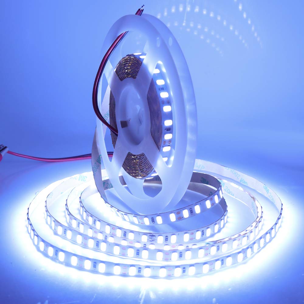 XUNATA 16.4FT LED Strip Lights Daylight White 6000K, 12V Non-Waterproof Flexible Light Strips with 600 SMD 5630 LEDs - 2X Brighter Than 5050 LED Tape - Perfect for Home Kitchen, Bedroom, and Office Lighting
