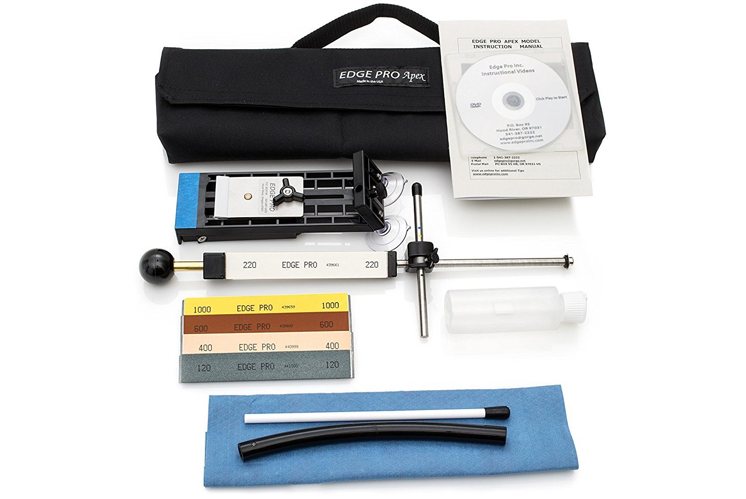 Edge Pro Apex 3 Professional Knife Sharpening Kit - Precision Sharpener for Kitchen, Hunting & Pocket Knives - Perfect for Home Chefs & Outdoor Enthusiasts
