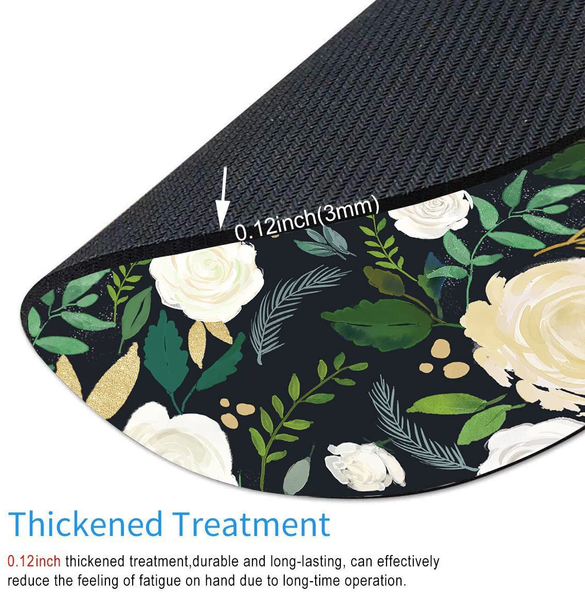 Floral Round Mouse Pad - Non-Slip Rubber Base & Washable Lycra Cloth - Small Wireless Mouse Pad for Office, Laptop, Gaming & Home Use - Beautiful Flower Design Computer Accessory
