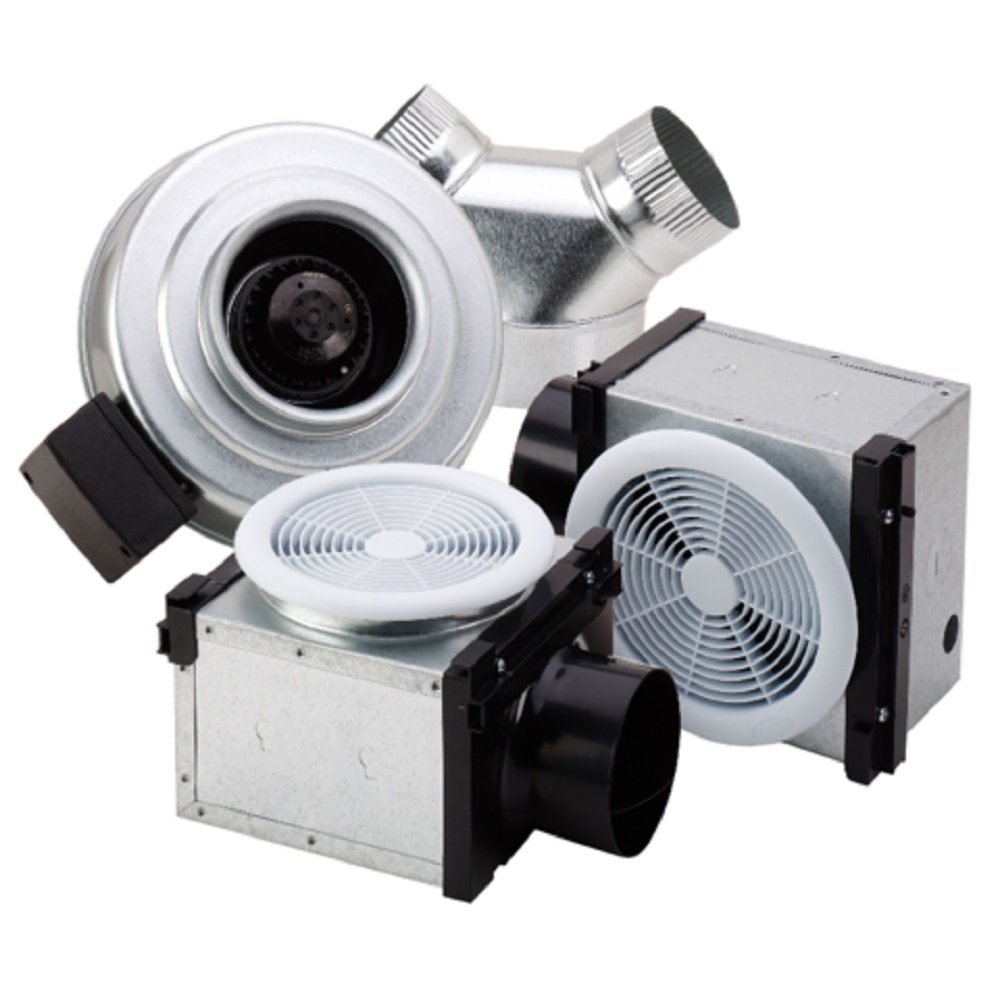 Fantech PB370-2 Series 370 CFM Inline Bathroom Exhaust Fan Kit - Low Noise (Low Sone), Remote Mount, Dual Ventilation for Two Locations, 17