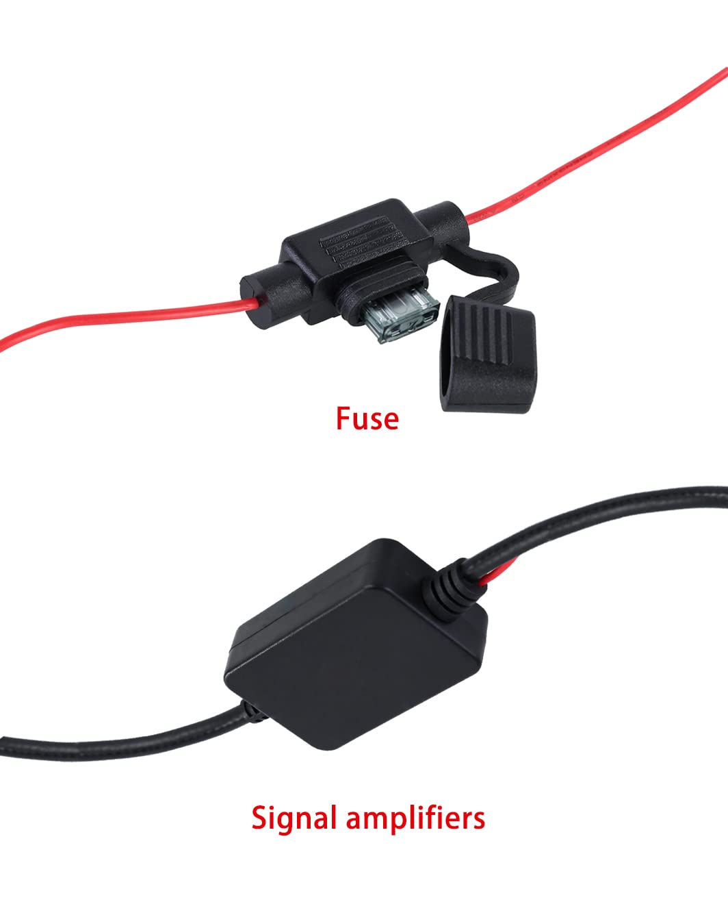 Vecys FM/AM DAB DAB+ Car Antenna Signal Booster Amplifier - DIN Female to DIN Male Adapter 12V Digital Radio Antenna Splitter - Enhances Audio Stereo Reception for Car Digital Radios - Perfect for Road Trips & Daily Commuting
