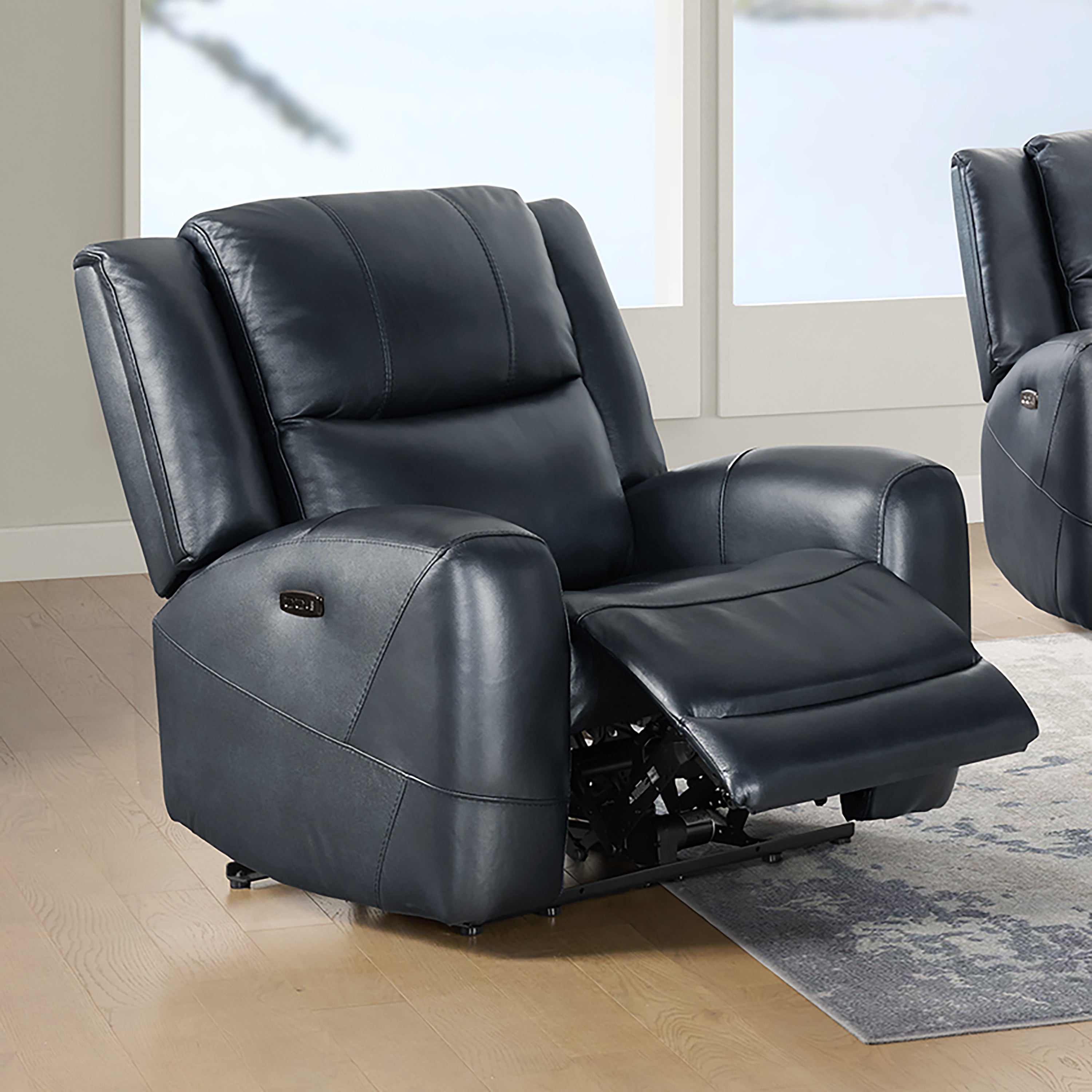 Premium Cozura Leather Power Recliner Chair - Roundhill Furniture Electric Massage Recliner with USB Charging & Cup Holders - Perfect for Living Room, Home Theater & Man Cave Relaxation