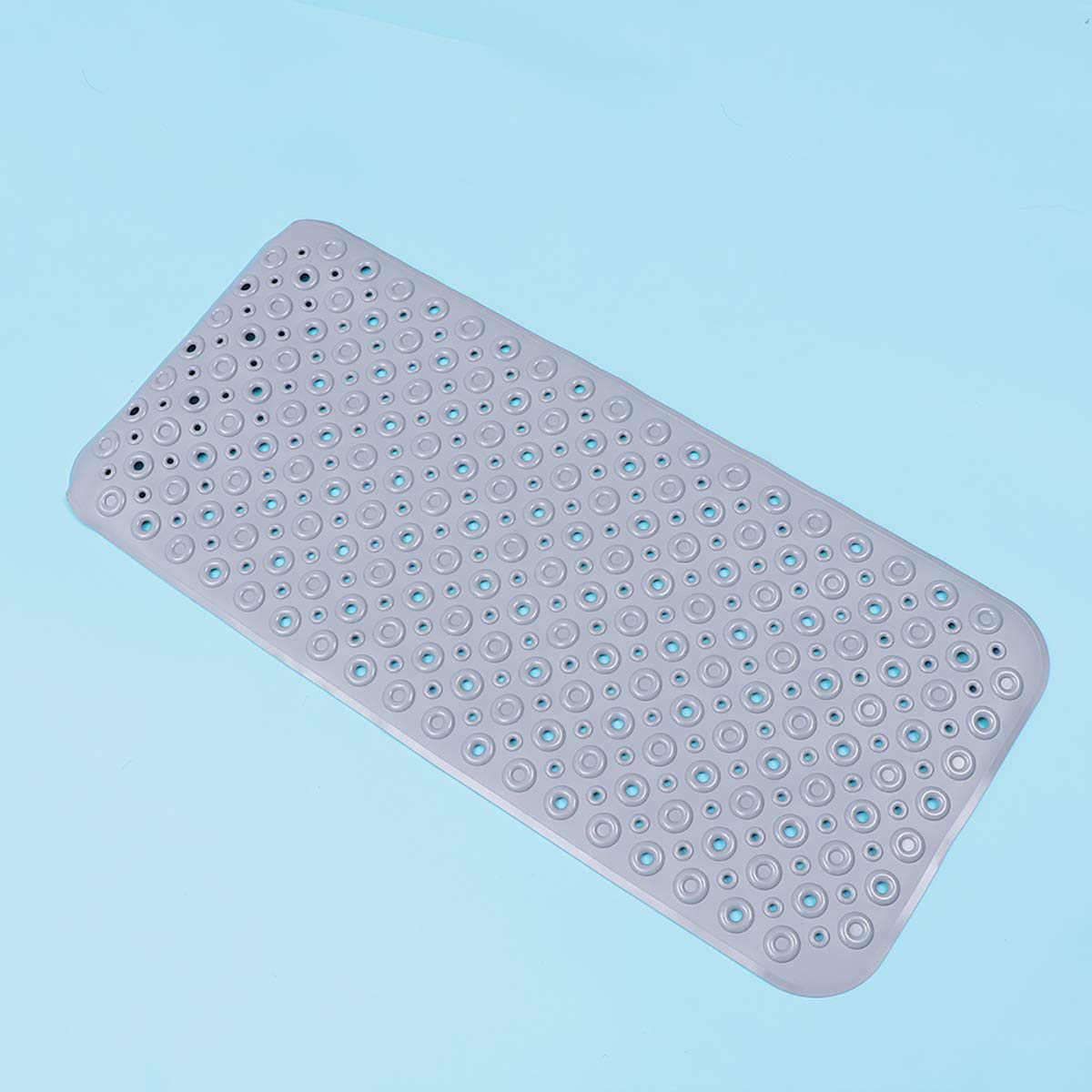 **Non-Slip PVC Bathtub Mat with Massage Feet - Grey Bathroom Floor Mat, Drainage Shower Mat, Washable & Skid-Proof for Bath, Shower, and Spa - Perfect for Bathroom Safety and Comfort**