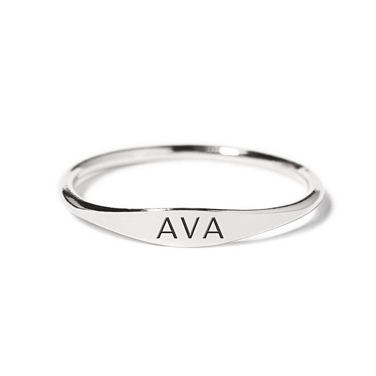Elegant Thin Signet Engraved Ring for Men & Women - Personalized Custom Name Initial Ring - Perfect for Weddings, Anniversaries & Gifts