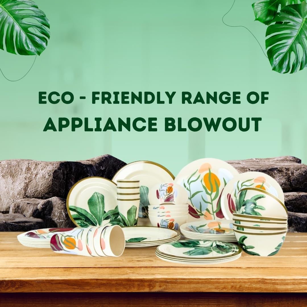 Truly Eco 100% Natural 400ml Green Floral Design Bamboo Tumbler | Reusable Insulated Travel Mug for Coffee, Tea, Smoothies & Water | Sturdy, Durable, Food-Grade, Fade & Stain Proof, Dishwasher Safe | Perfect for Office, Gym, Hiking & Outdoor Activities (Set of 1)