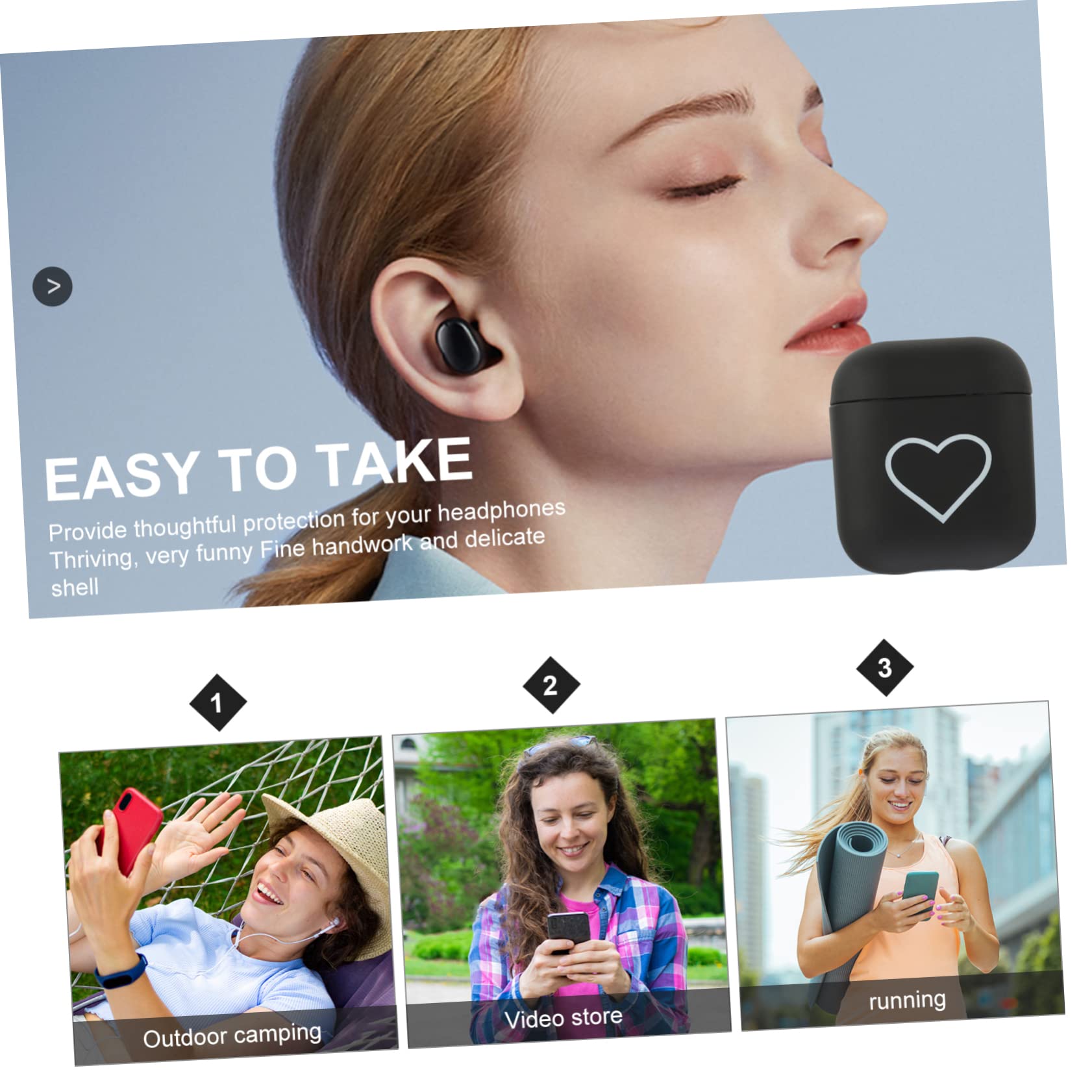 3pcs TPU AirPods Case Compatible with AirPods 1/2/3 & Pro - Shockproof Protective Cover for Earphone Storage - Perfect for Gym, Travel, and Daily Use