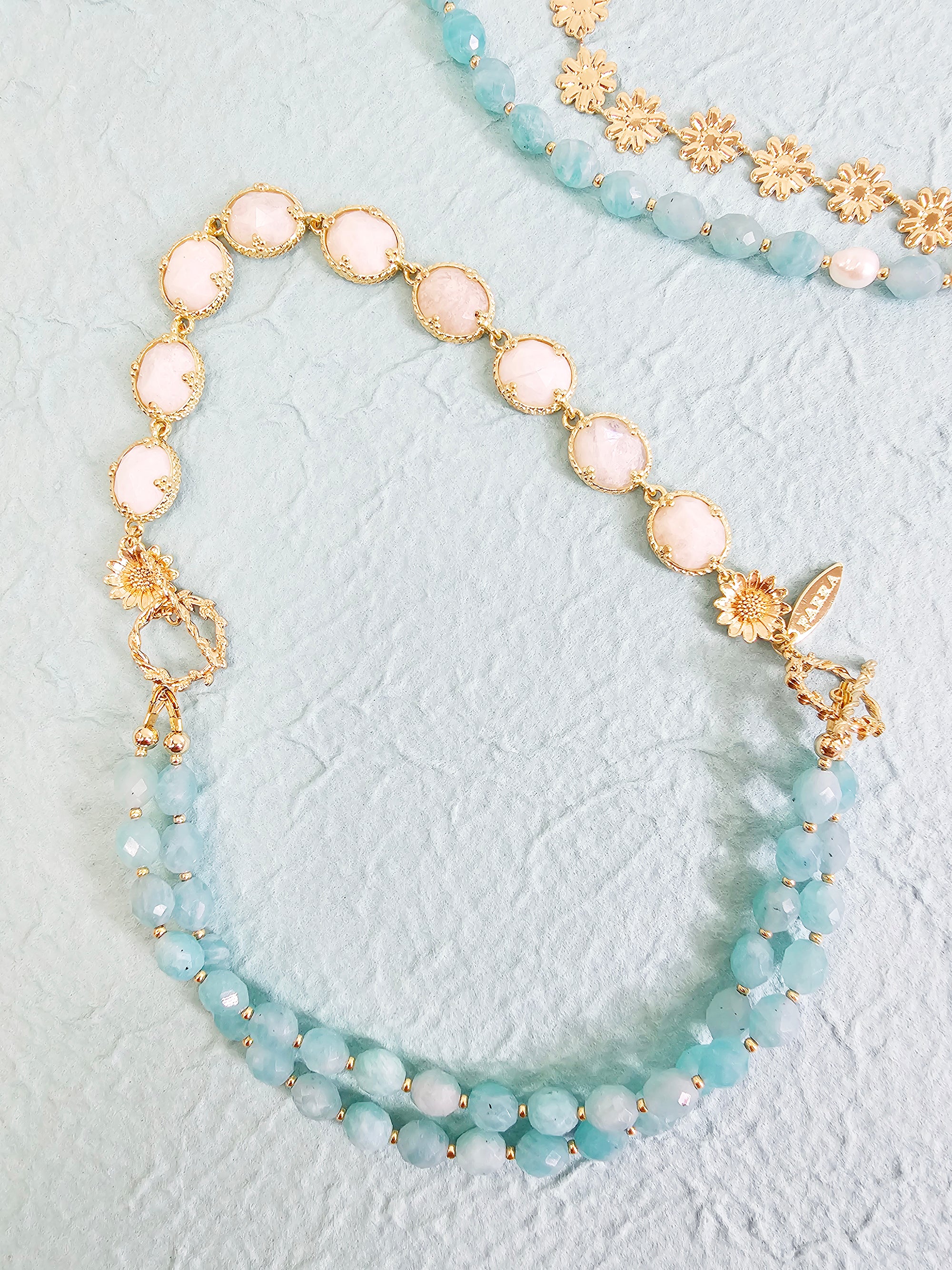 Amazonite and White Moonstone Necklace for Women - Elegant Versatile Jewelry for Everyday Wear, Gifts, and Special Occasions