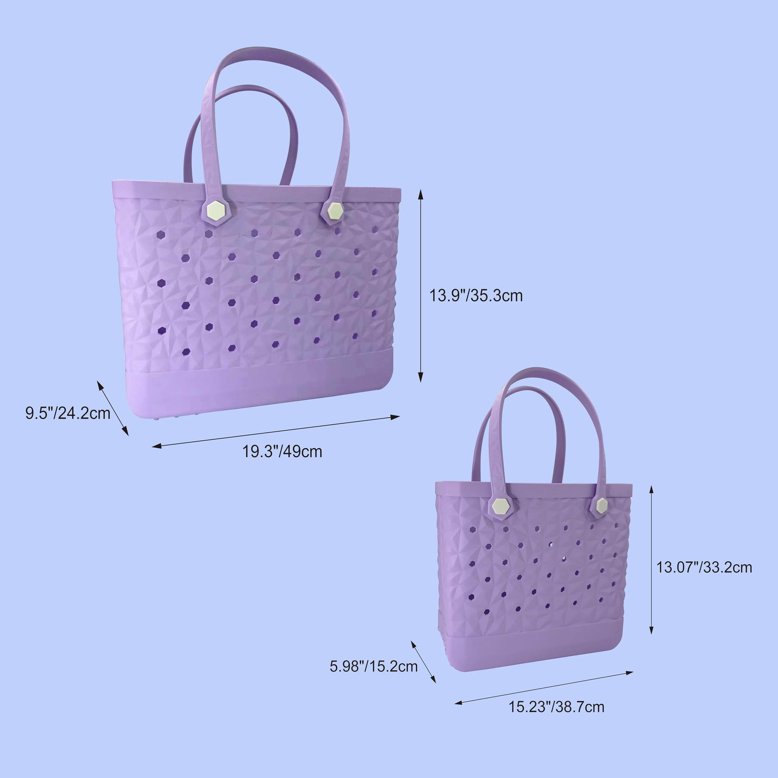 **Waterproof Large Rubber Beach Tote Bag - Sandproof, Easy Clean, Durable for Outdoor, Pool, Travel & Shopping**