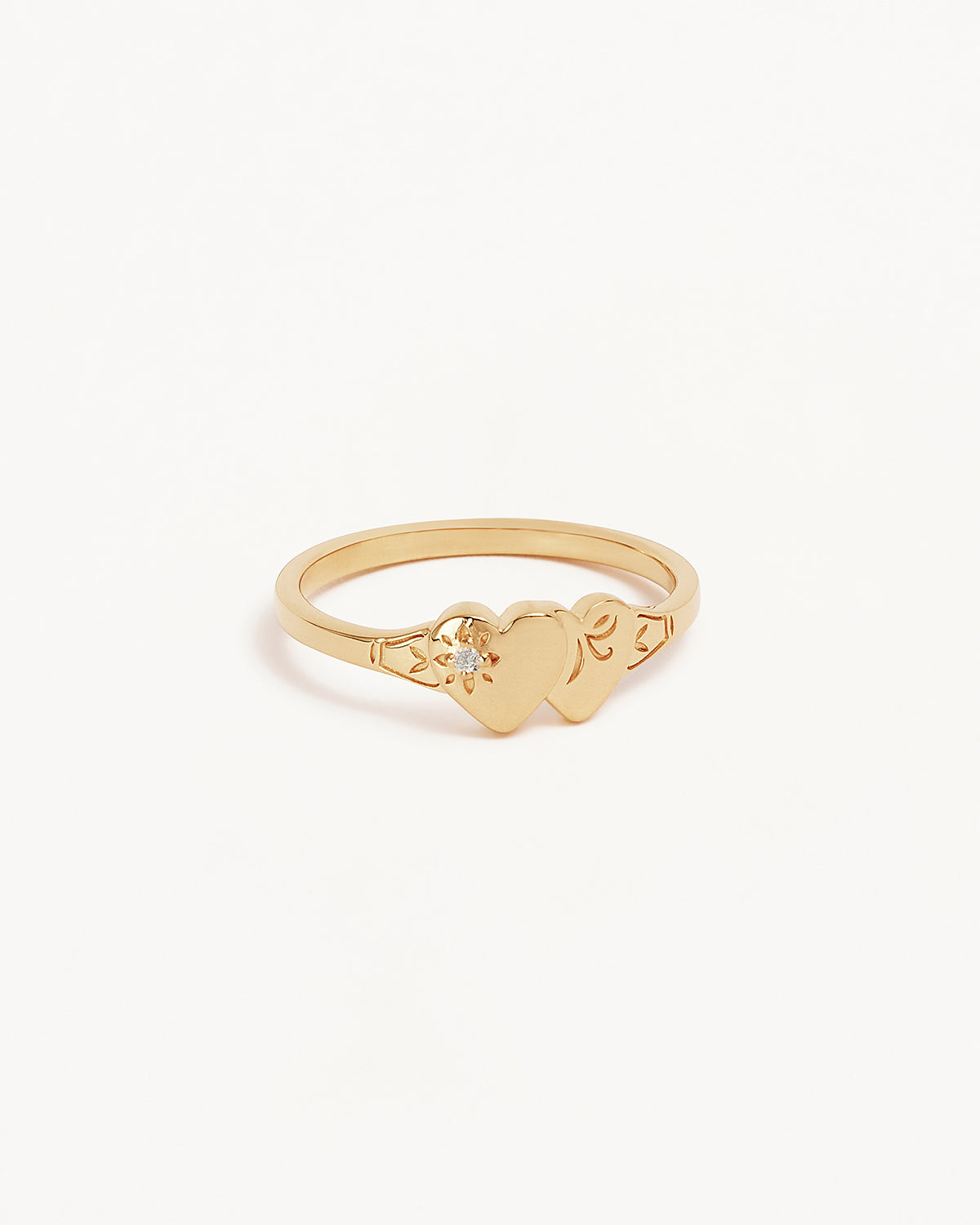 18K Gold Vermeil Forever Intertwined Heart Signet Ring for Women - Elegant Couple Promise Rings, Anniversary & Valentine's Day Gift - Perfect for Engagements, Weddings and Romantic Occasions