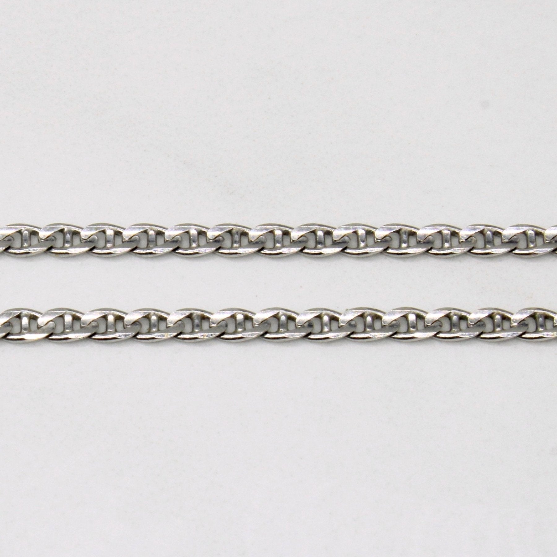 10k White Gold Anchor Link Chain Necklace - 16 Inch Durable & Elegant Jewelry for Women - Perfect for Daily Wear, Parties & Gifts