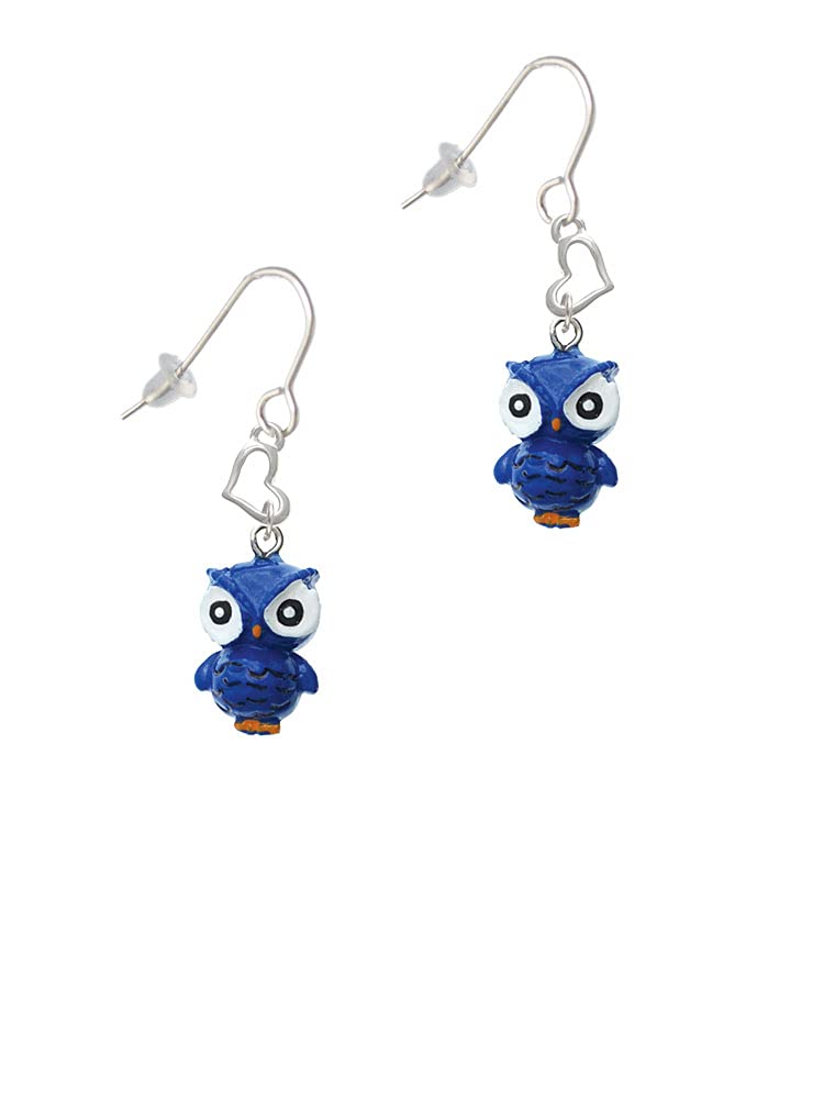 Resin Snow Owl Heart Earrings - French Style for Women