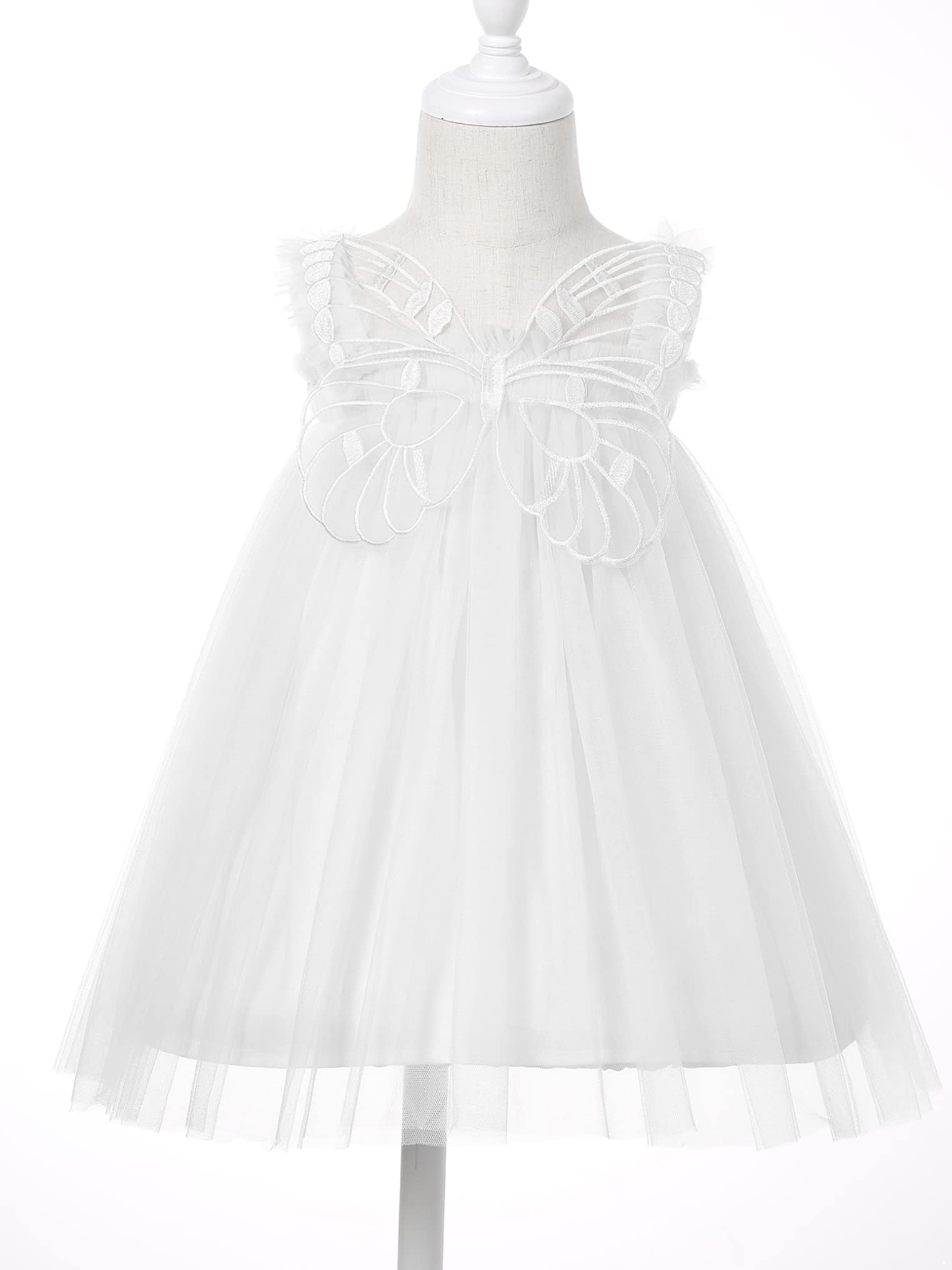 Kaerm Toddler Baby Butterfly Wings Flower Girl Dress - Cute Sundress Princess Dresses for Girls Birthday Party | Perfect for Garden Parties, Photo Shoots & Special Occasions