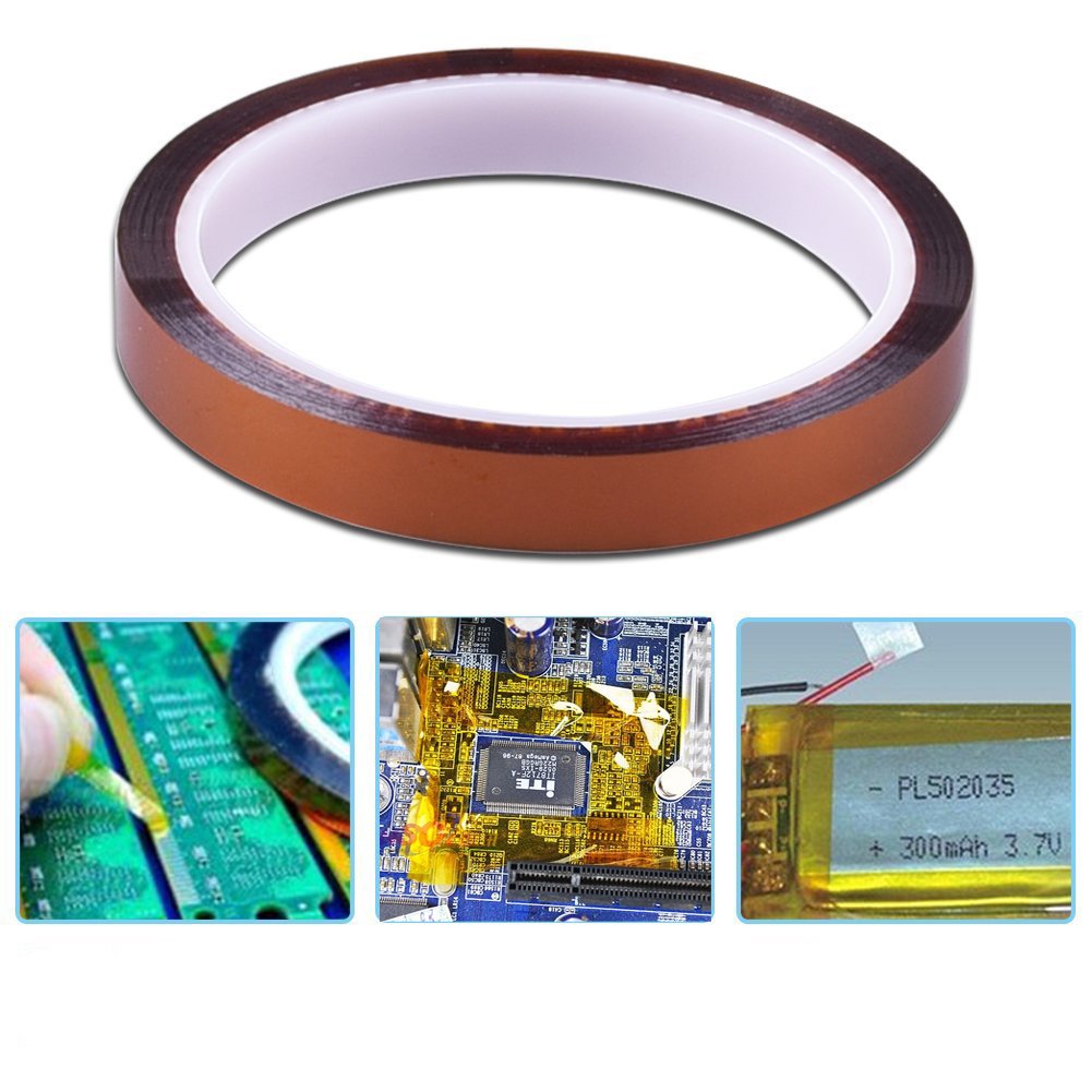 Ximimark 2mm x 100ft High Temperature Heat Resistant Polyimide Kapton Tape - 2 Pack for Electronics, 3D Printing, PCB Repair and DIY Projects