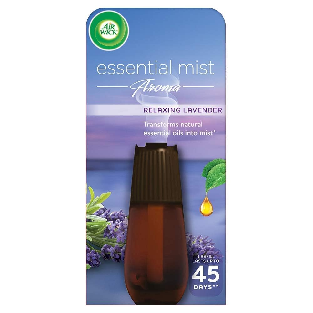 Air Wick Essential Mist Automatic Fragrance Diffuser Refill, Relaxing Lavender Scent - 20ml | Natural Essential Oil Air Freshener Refill for Home & Office | Automatic Spray for Bedroom, Bathroom & Living Room