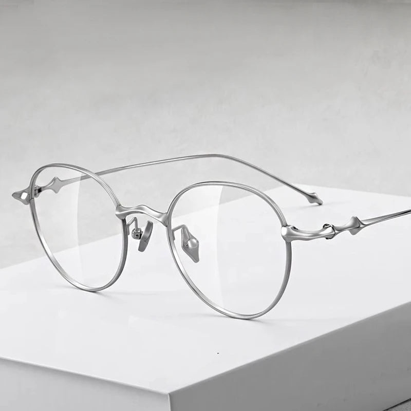 Stylish Unisex Black Titanium Eyeglasses - Oval & Round Full Rim Frames 14022 | Perfect for Work, Reading & Everyday Fashion