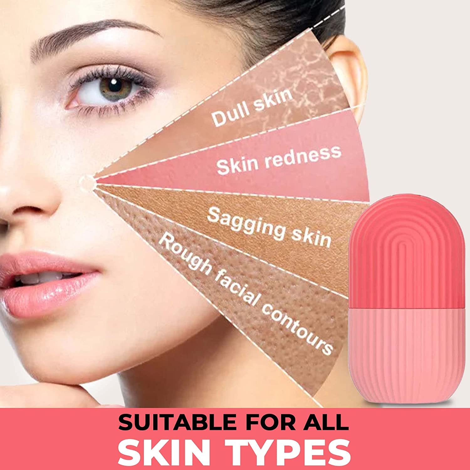 PrimeLife Ice Roller for Face, Neck & Body – Reduce Puffiness, Soothe Skin | Portable & Durable Facial Massager for Dark Circles & Inflammation | Reusable Skincare Tool for Glowing Complexion | Perfect for Morning Routine, Post-Workout Recovery & Travel Skincare